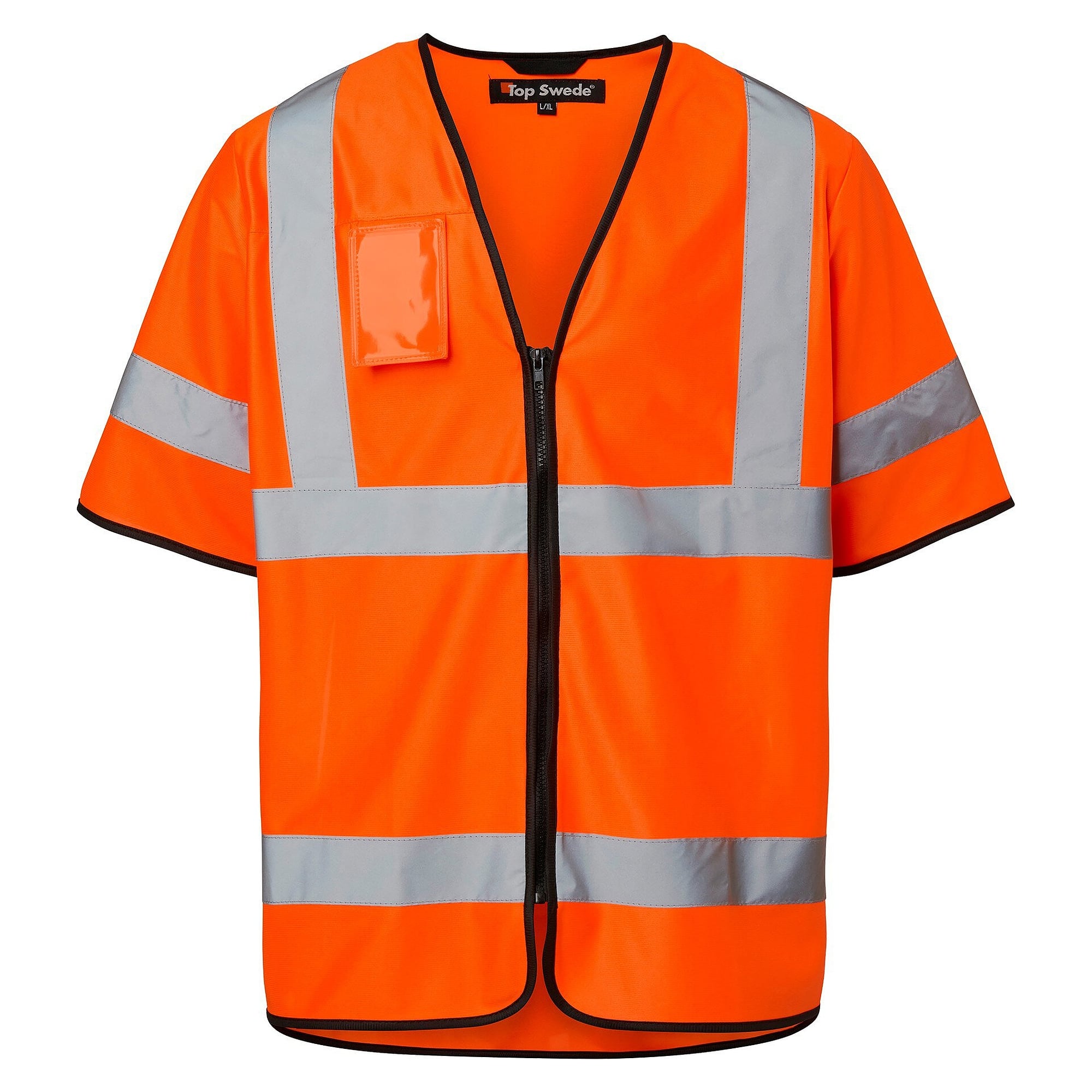 Warnweste 125 mit Reißverschluss und ID-Kartentasche, EN ISO 20471 Klasse 3, Fluoorange - Top Swede 1000689811