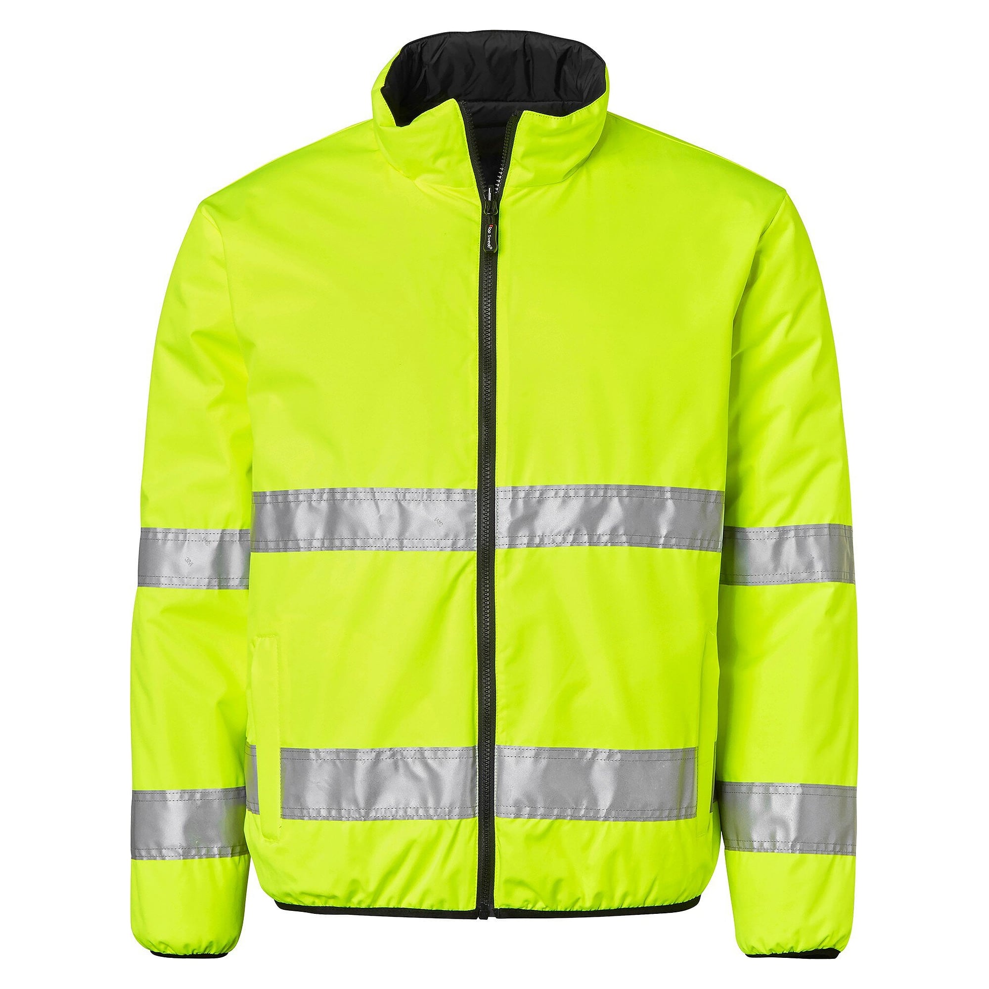 Wattierte Warnschutz-Wendejacke 129 nach EN ISO 20471 Klasse 3, fluoreszierend gelb und schwarz - Top Swede 1000693982