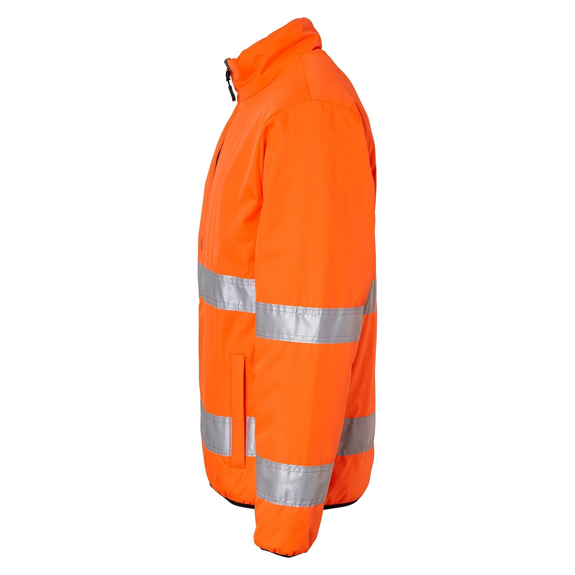 Wattierte Warnschutz-Wendejacke 129, EN ISO 20471 Klasse 3, Stretch, Warnorange/Schwarz - Top Swede 1000693990