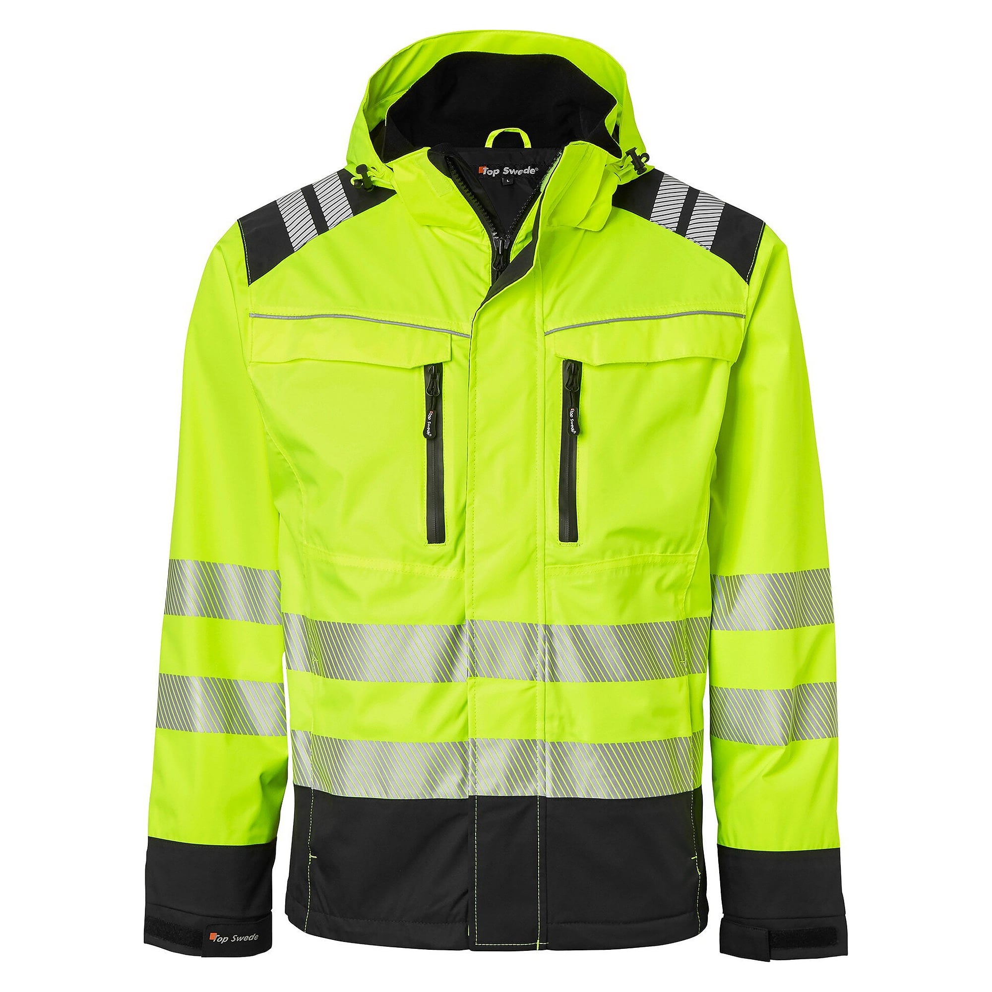 Veste shell haute visibilité 130 avec passe-pouces, EN 343 classe 3, jaune fluo/noir - Top Swede 1000694982