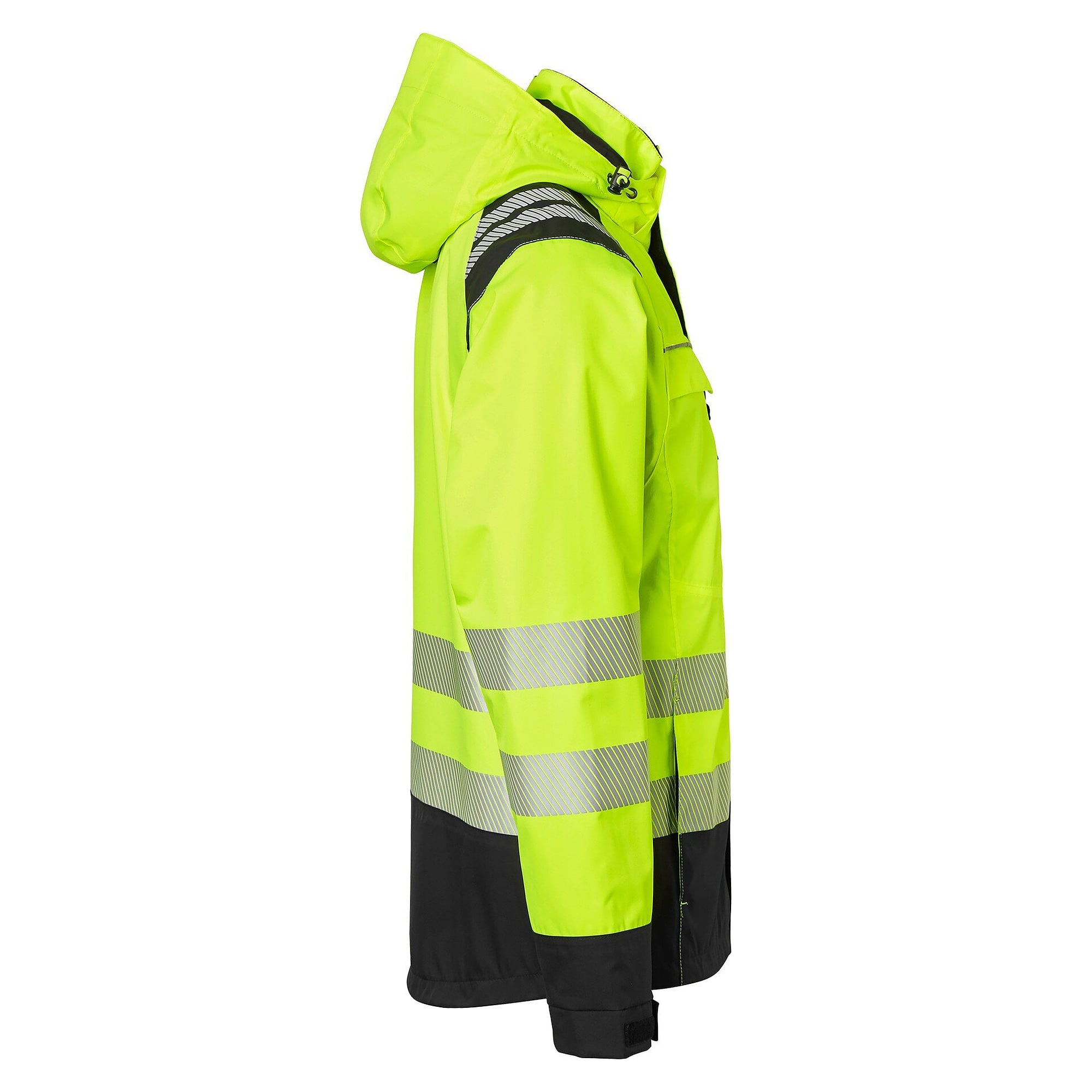 Warnschutz-Shelljacke 130 mit Daumenlöchern, EN 343 Klasse 3, Warngelb/Schwarz - Top Swede 1000694982