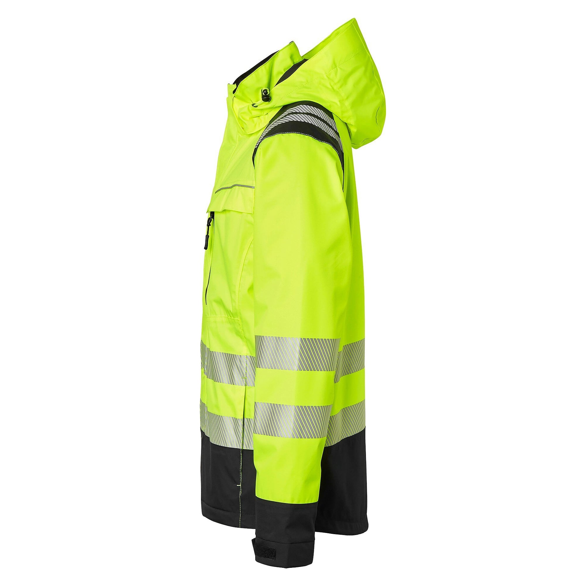 Warnschutz-Shelljacke 130 mit Daumenlöchern, EN 343 Klasse 3, Warngelb/Schwarz - Top Swede 1000694982