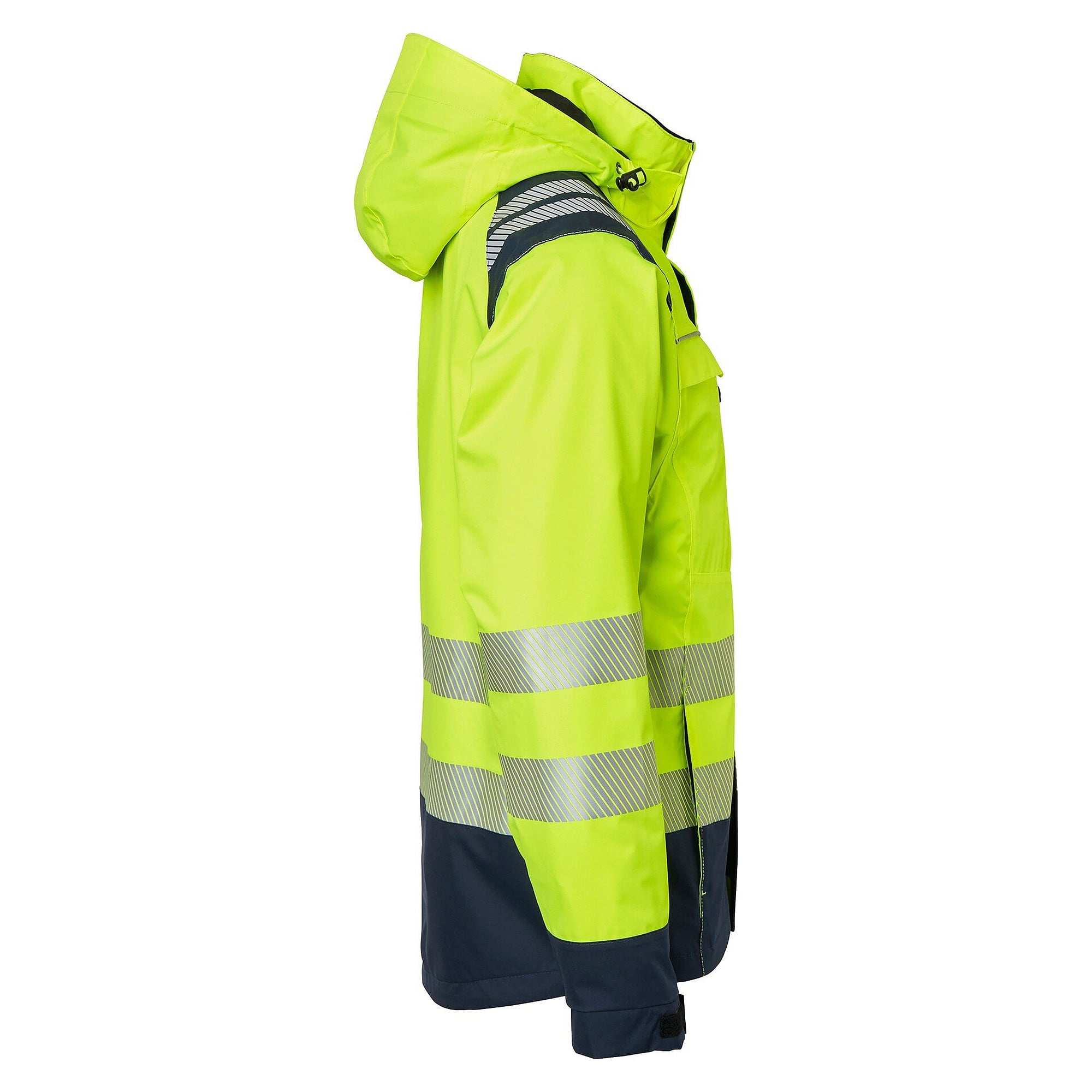 Warnschutz-Shelljacke 130 mit Daumenlöchern, EN 343 Klasse 3, Warngelb/Navy - Top Swede 1000694983