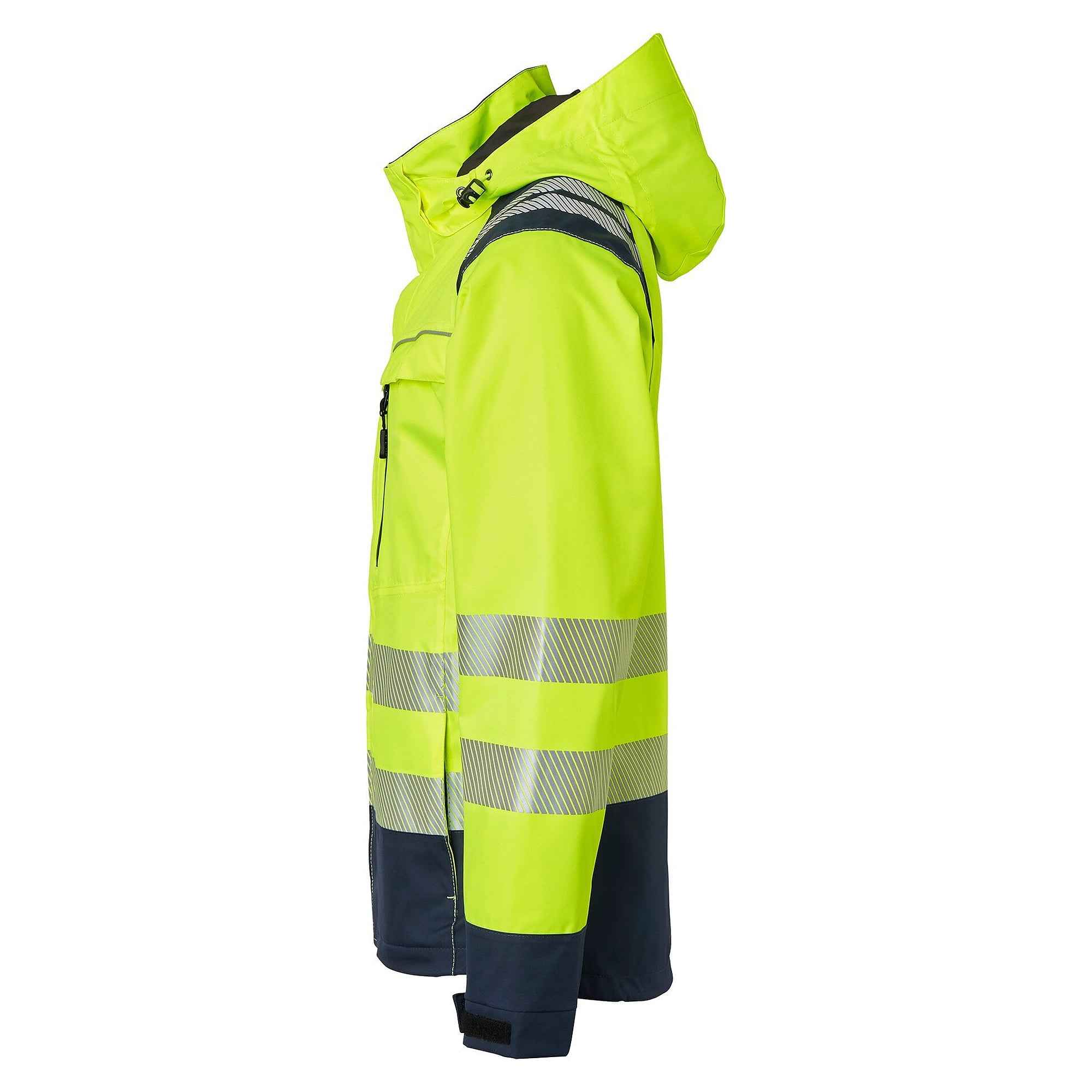 Warnschutz-Shelljacke 130 mit Daumenlöchern, EN 343 Klasse 3, Warngelb/Navy - Top Swede 1000694983