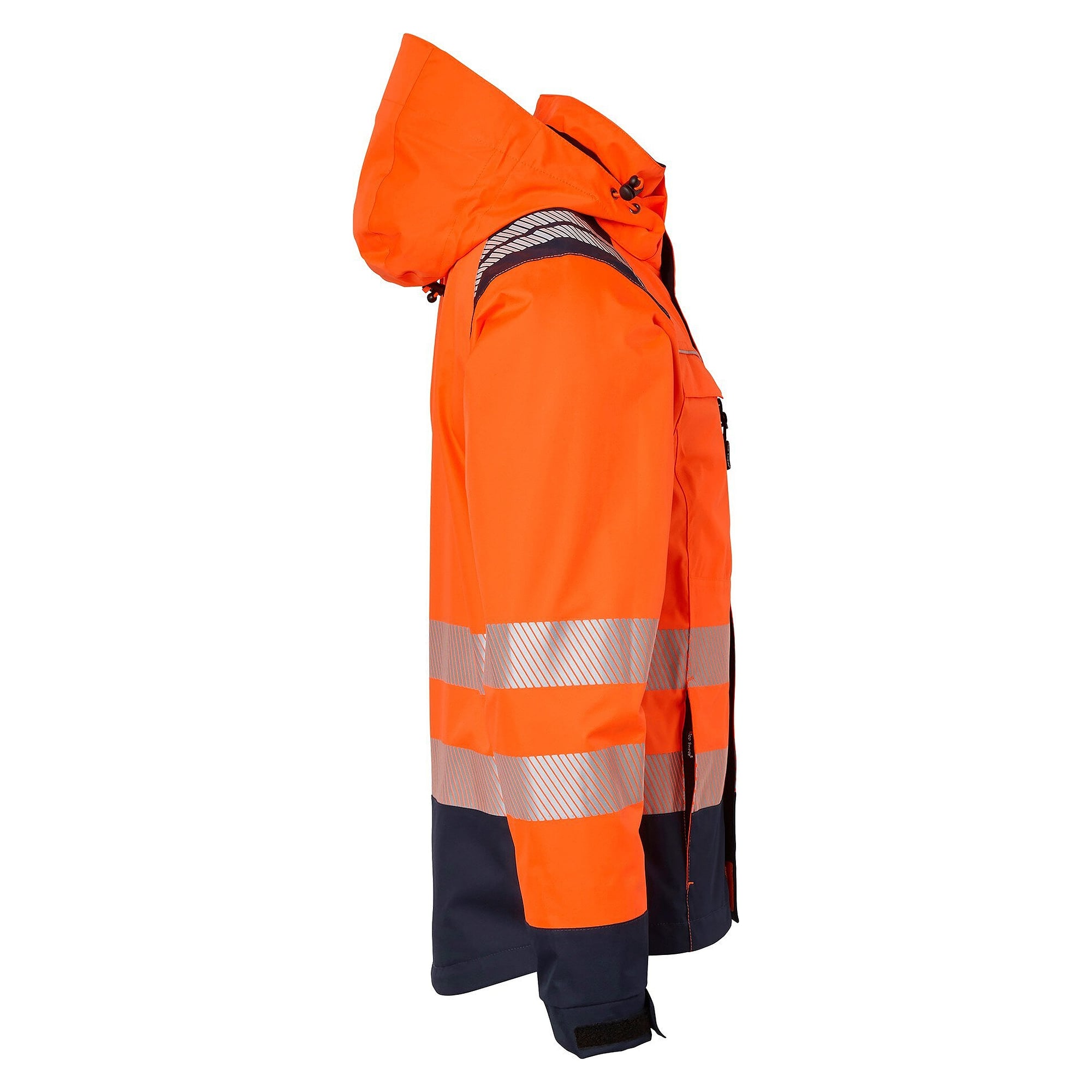 Warnschutz-Shelljacke 130 mit Daumenlöchern, EN 343 Klasse 3, Warnorange/Navy - Top Swede 1000694991
