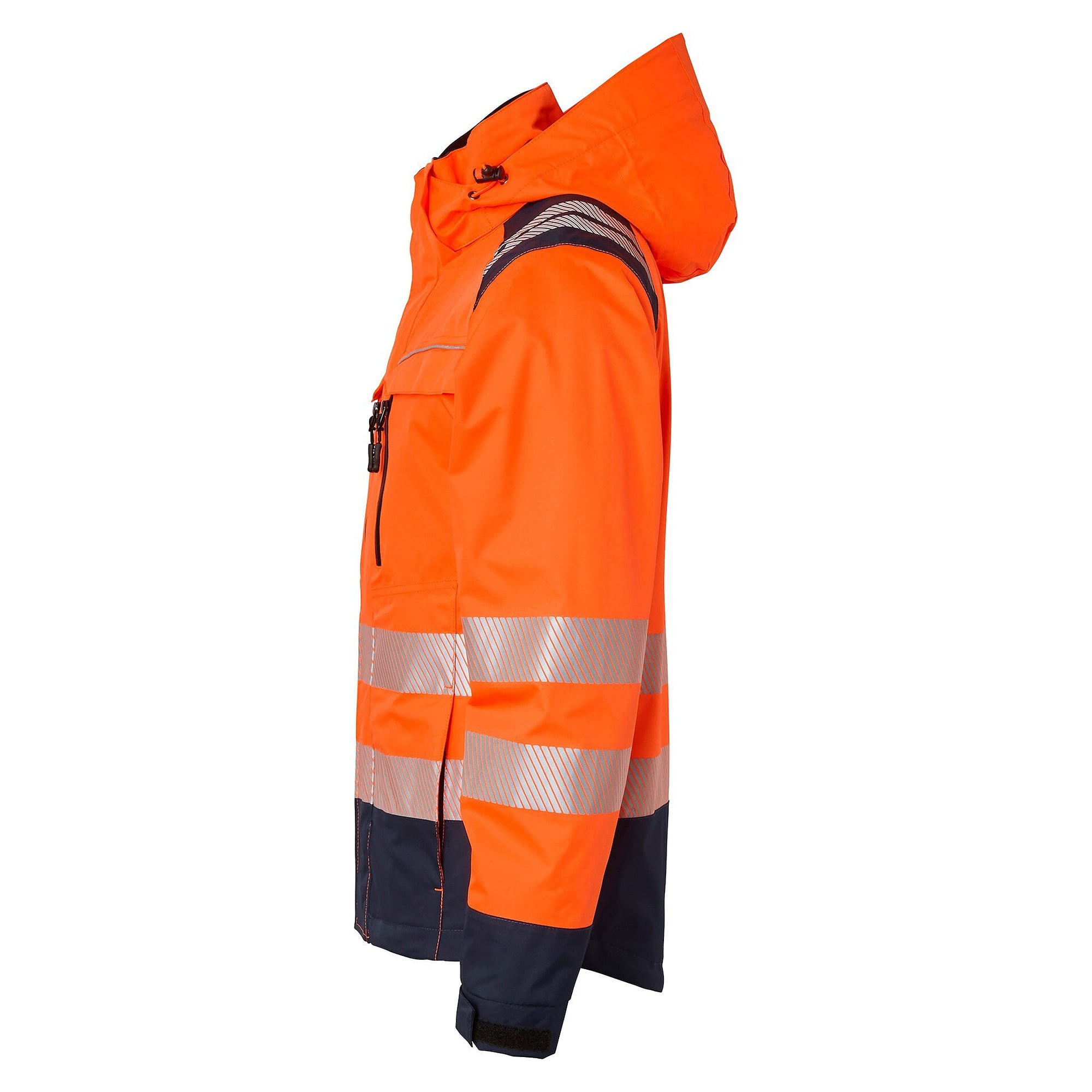 Warnschutz-Shelljacke 130 mit Daumenlöchern, EN 343 Klasse 3, Warnorange/Navy - Top Swede 1000694991