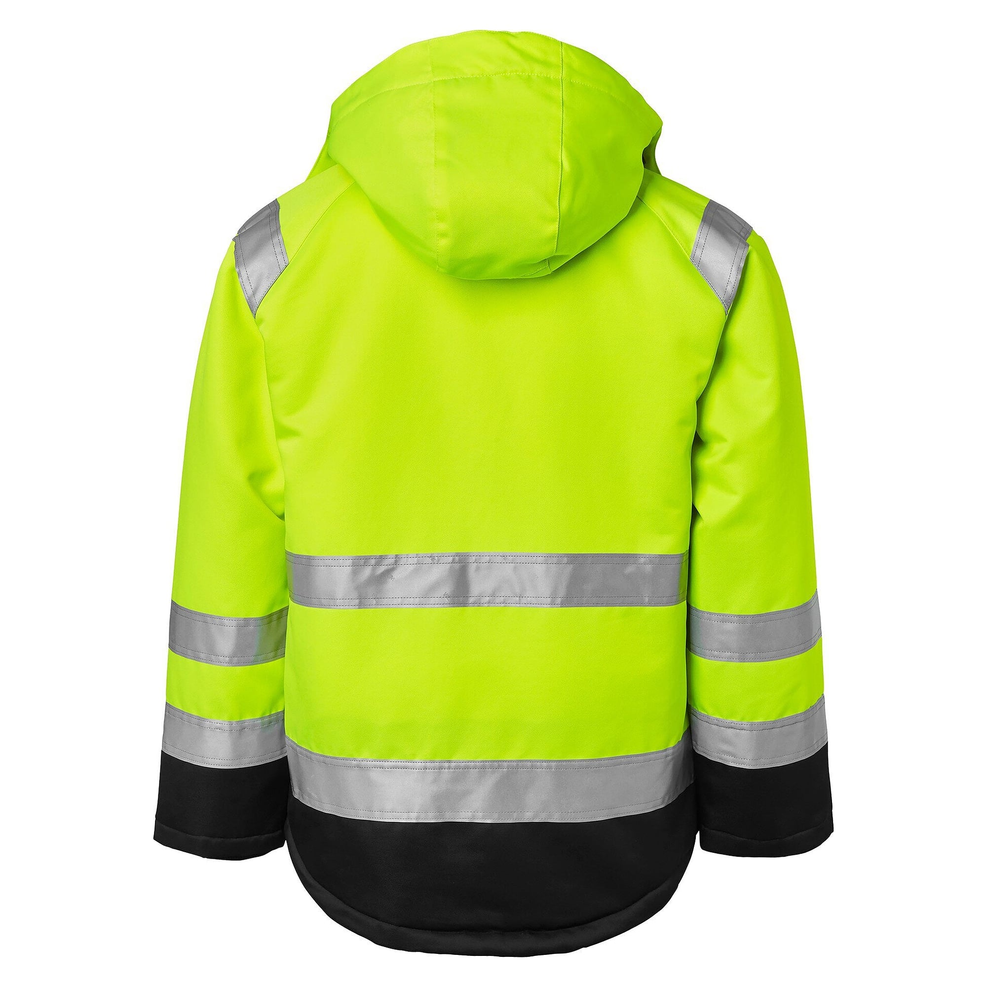 Warnschutz-Winterjacke 131 nach EN ISO 20471 Klasse 3, gesteppt, mit Kapuze, fluoreszierend gelb/schwarz - Top Swede 1000695982
