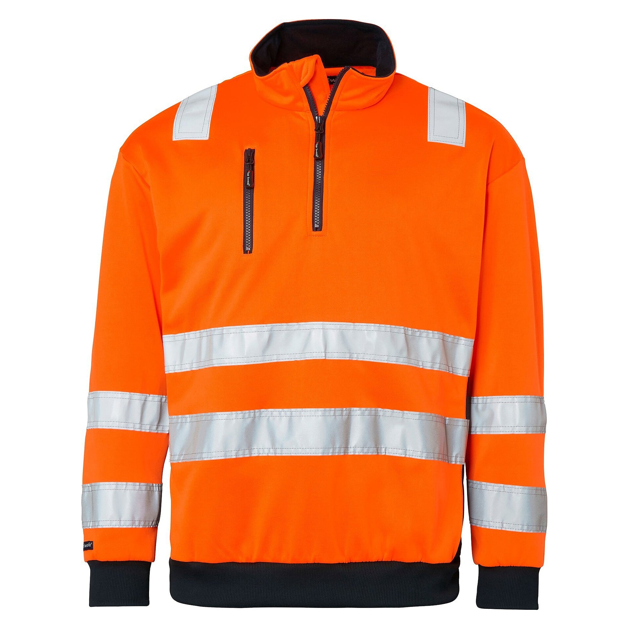 Warnschutz-Sweatshirt 136 mit Halbreißverschluss, EN ISO 20471 Klasse 3, orange/navy - Top Swede 1000703991