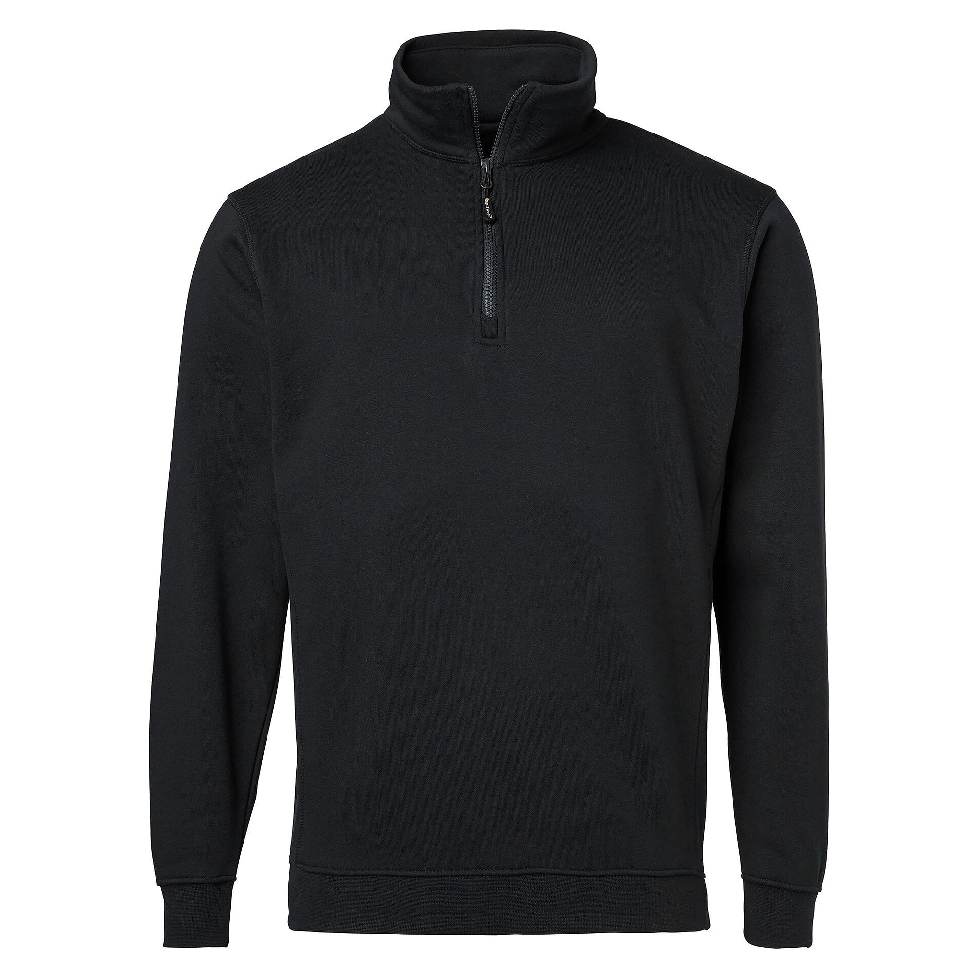 Sweat-shirt demi-zip 149 riche en coton avec bords-côtes, unisexe, noir - Top Swede 1000710001
