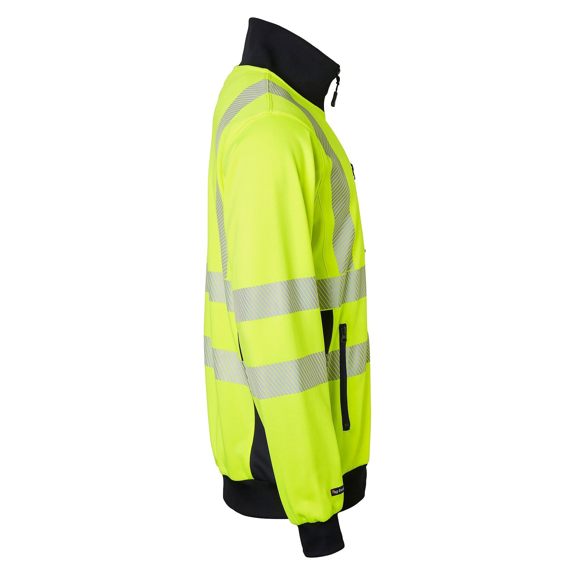 Sweat-shirt zippé haute visibilité 1529, EN ISO 20471 classe 3, jaune fluo/bleu marine - Top Swede 1000712983