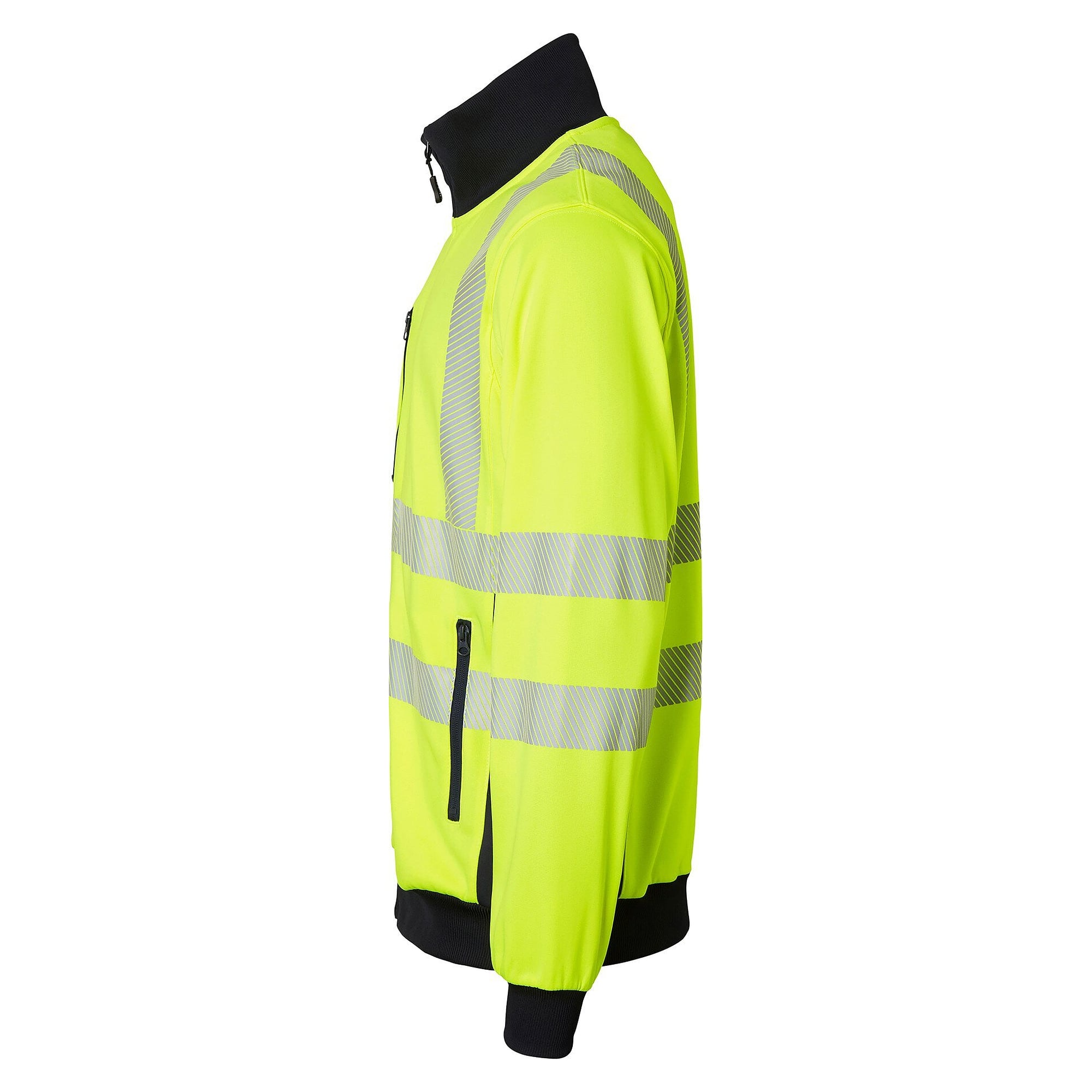 Sweat-shirt zippé haute visibilité 1529, EN ISO 20471 classe 3, jaune fluo/bleu marine - Top Swede 1000712983