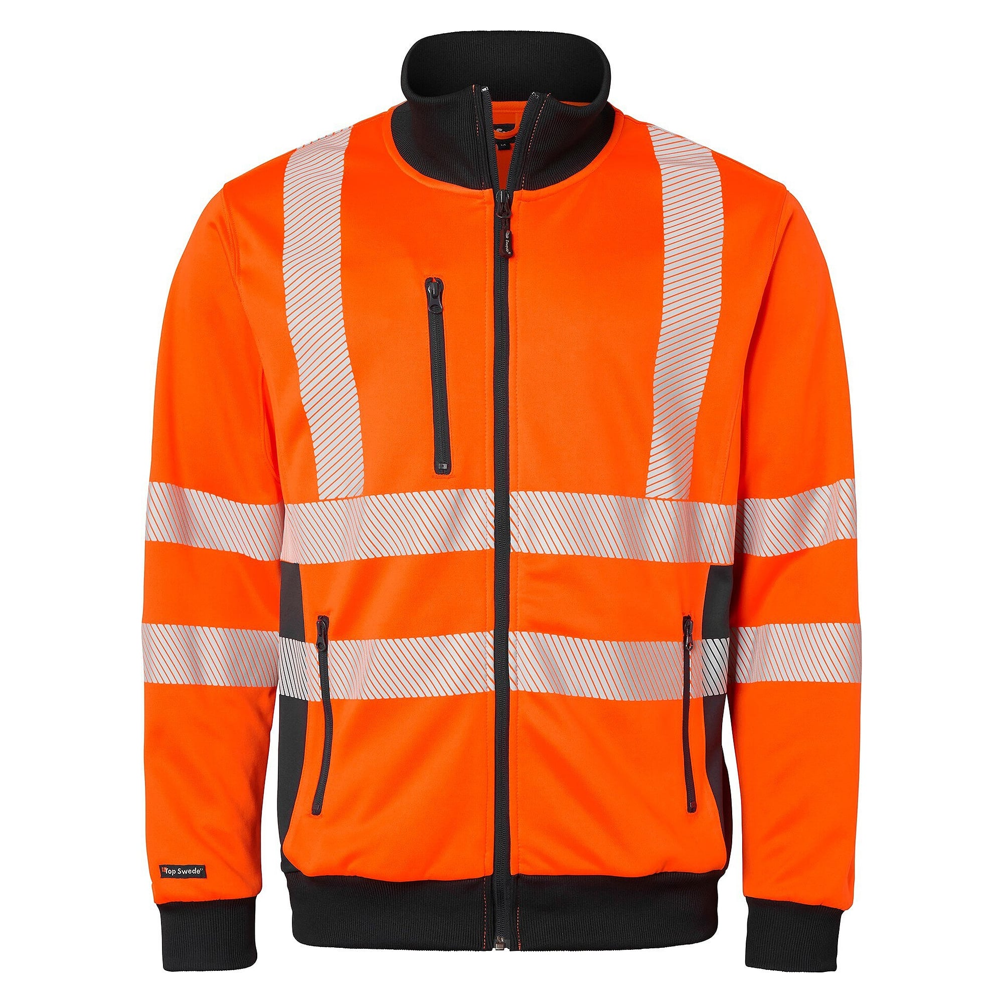 Sweat-shirt zippé haute visibilité 1529, EN ISO 20471 classe 3, orange fluo/bleu marine - Top Swede 1000712991