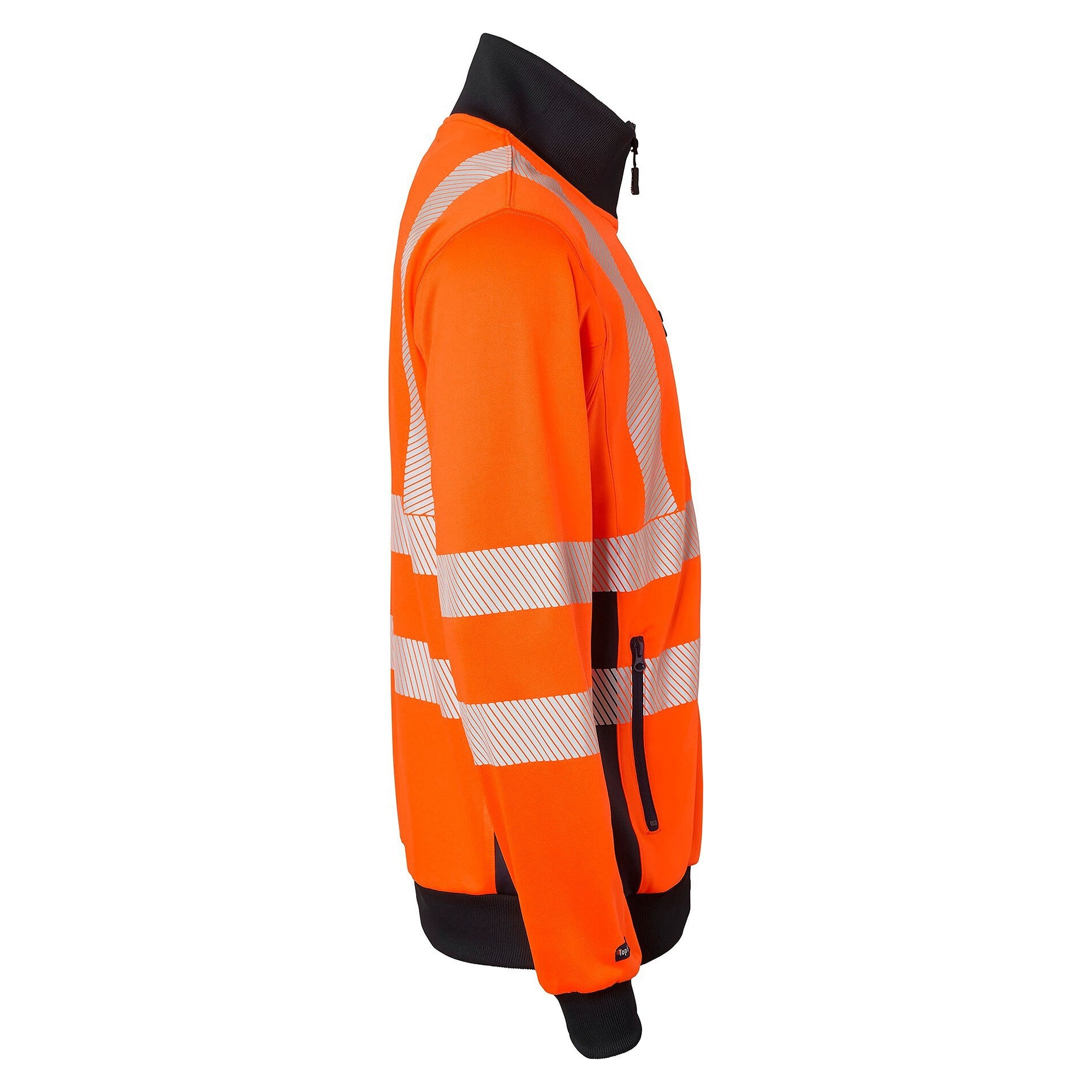 Sweat-shirt zippé haute visibilité 1529, EN ISO 20471 classe 3, orange fluo/bleu marine - Top Swede 1000712991