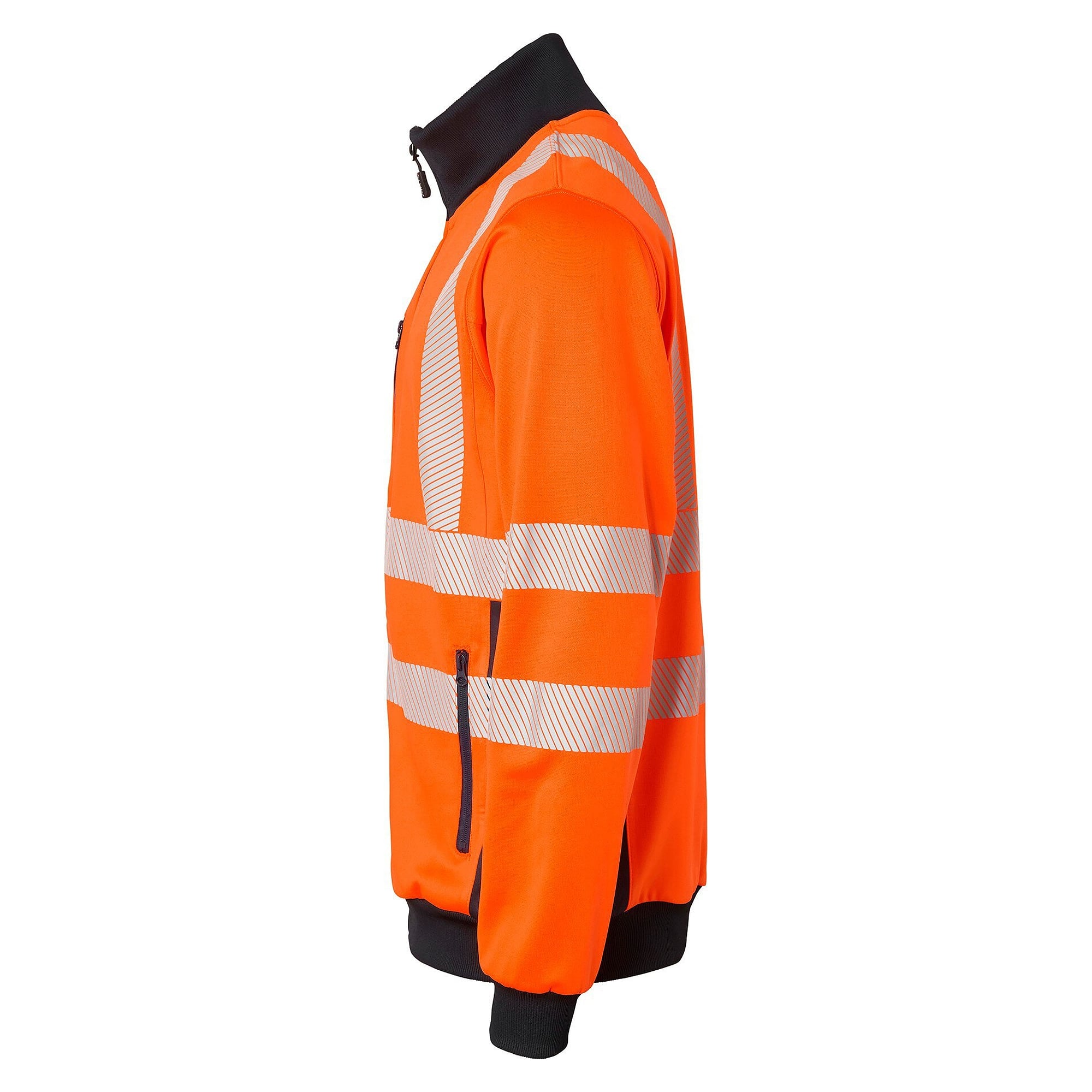 Sweat-shirt zippé haute visibilité 1529, EN ISO 20471 classe 3, orange fluo/bleu marine - Top Swede 1000712991