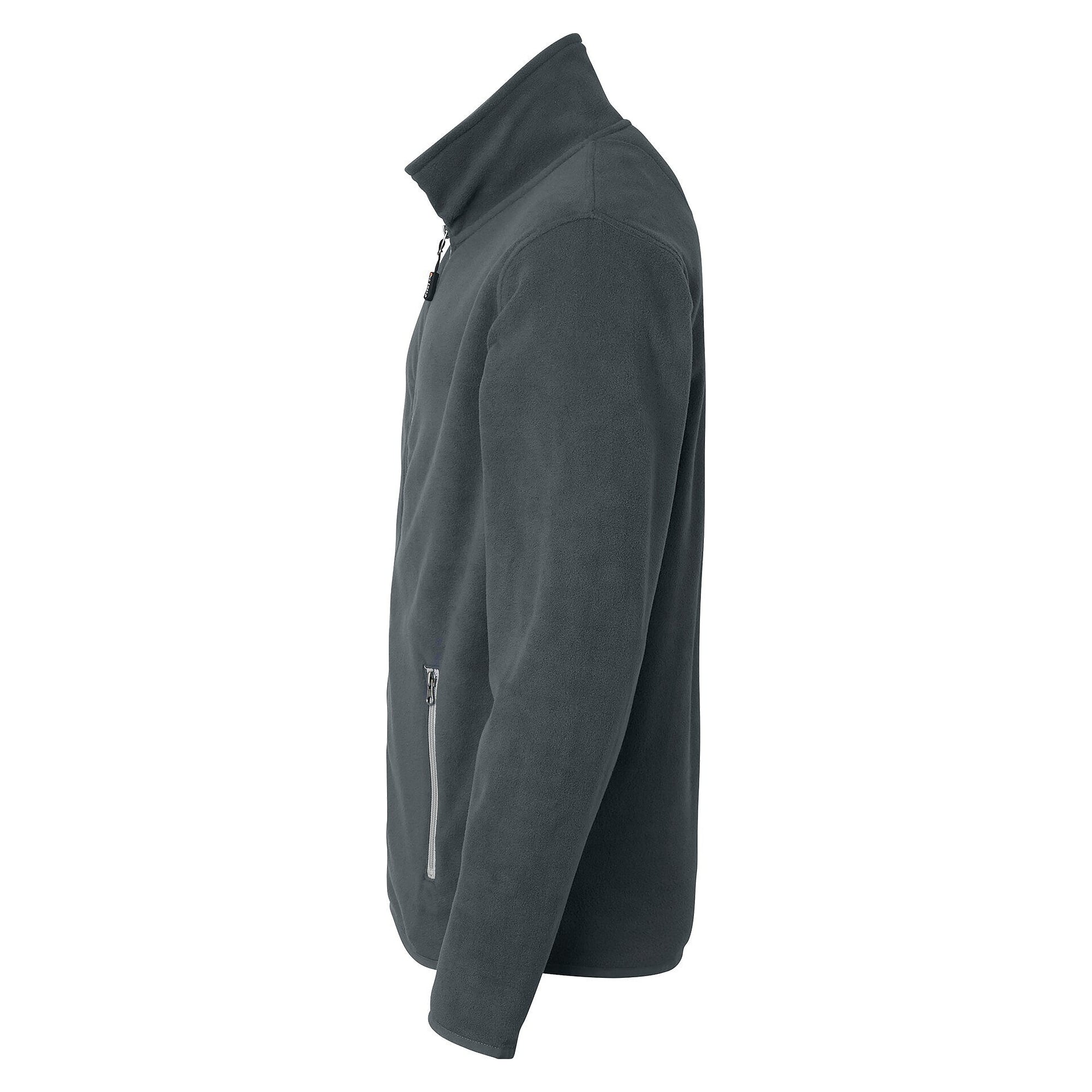 154 unisex fleece jacket with full-length zip and zipped side pockets, dark grey - Top Swede 1000718021