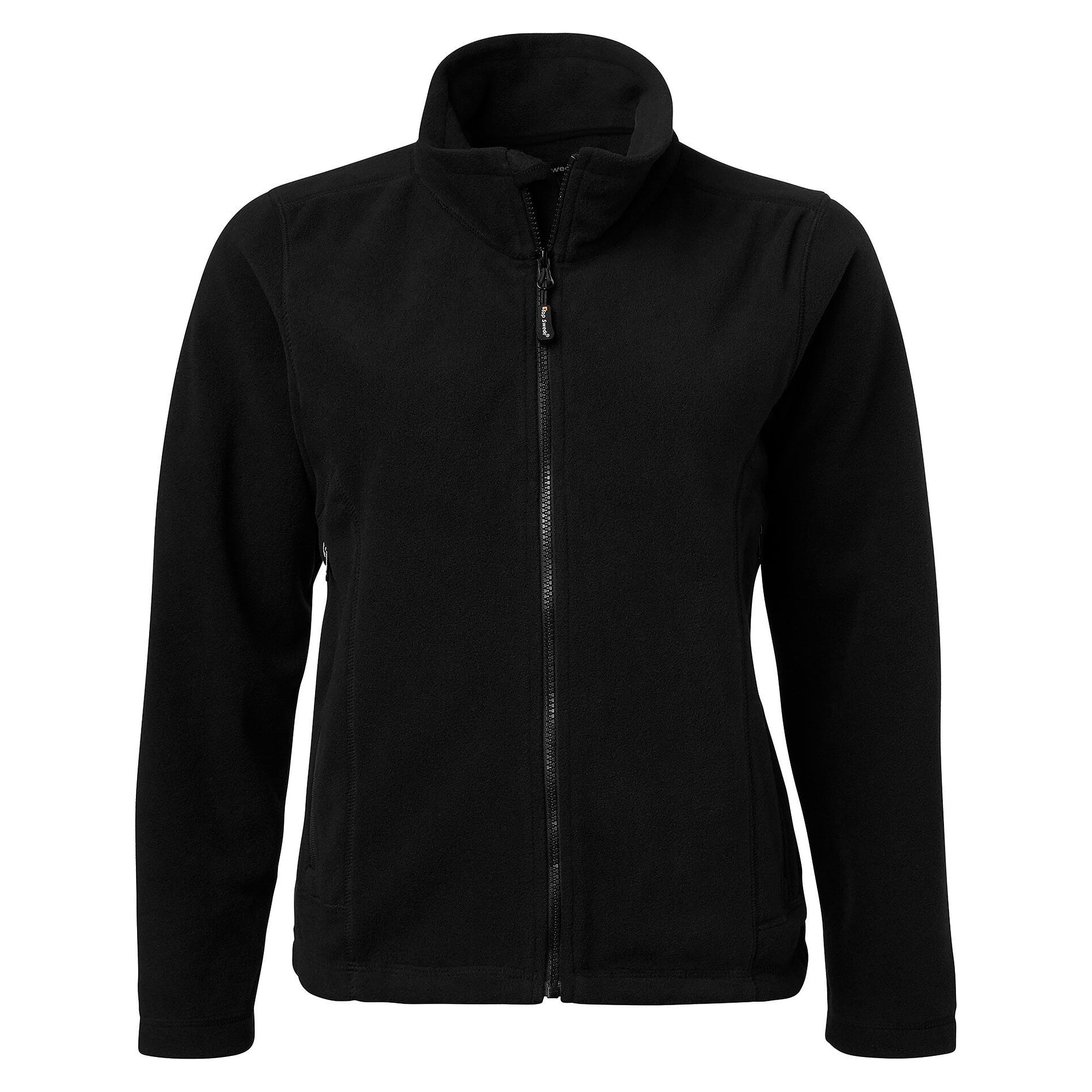 Veste polaire femme 1642 cintrée avec protège-menton et poches zippées, noire - Top Swede 1000719001
