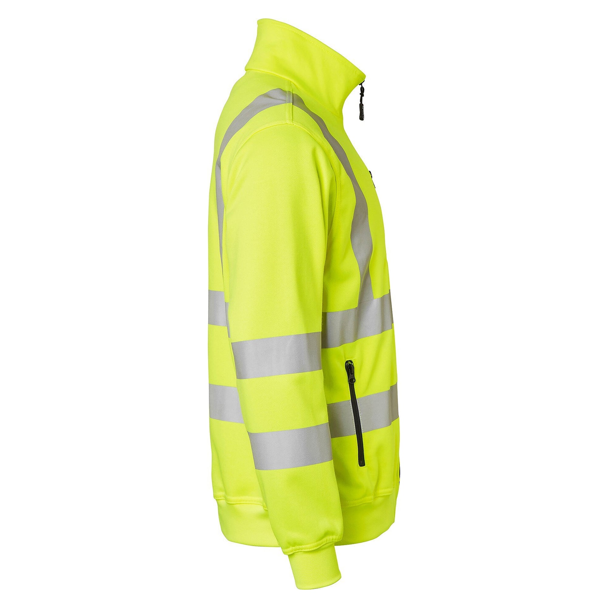 Warnschutz-Sweatjacke mit Kragen und Reißverschluss, fluoreszierend gelb, EN ISO 20471 - Top Swede 1000727712