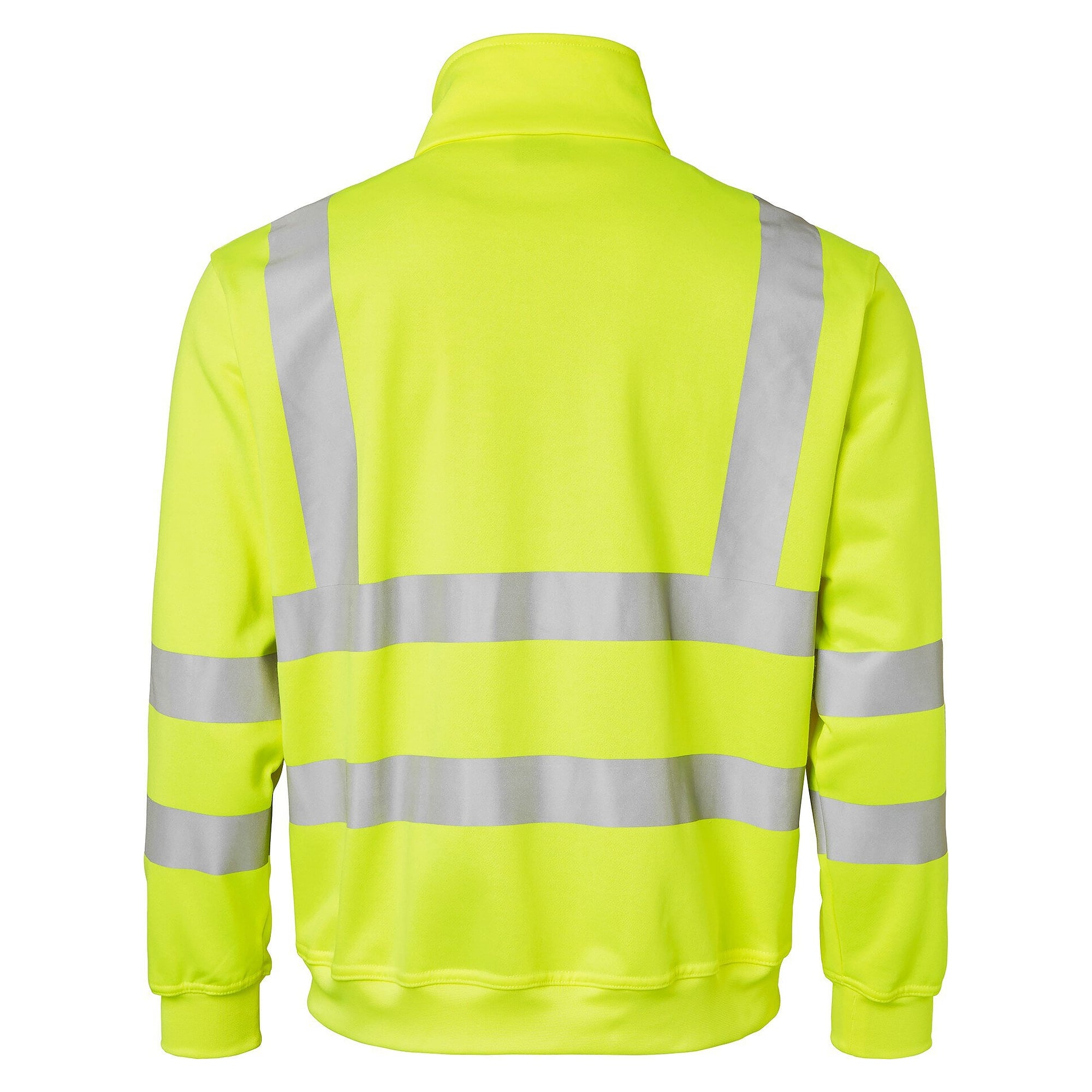 Warnschutz-Sweatjacke mit Kragen und Reißverschluss, fluoreszierend gelb, EN ISO 20471 - Top Swede 1000727712
