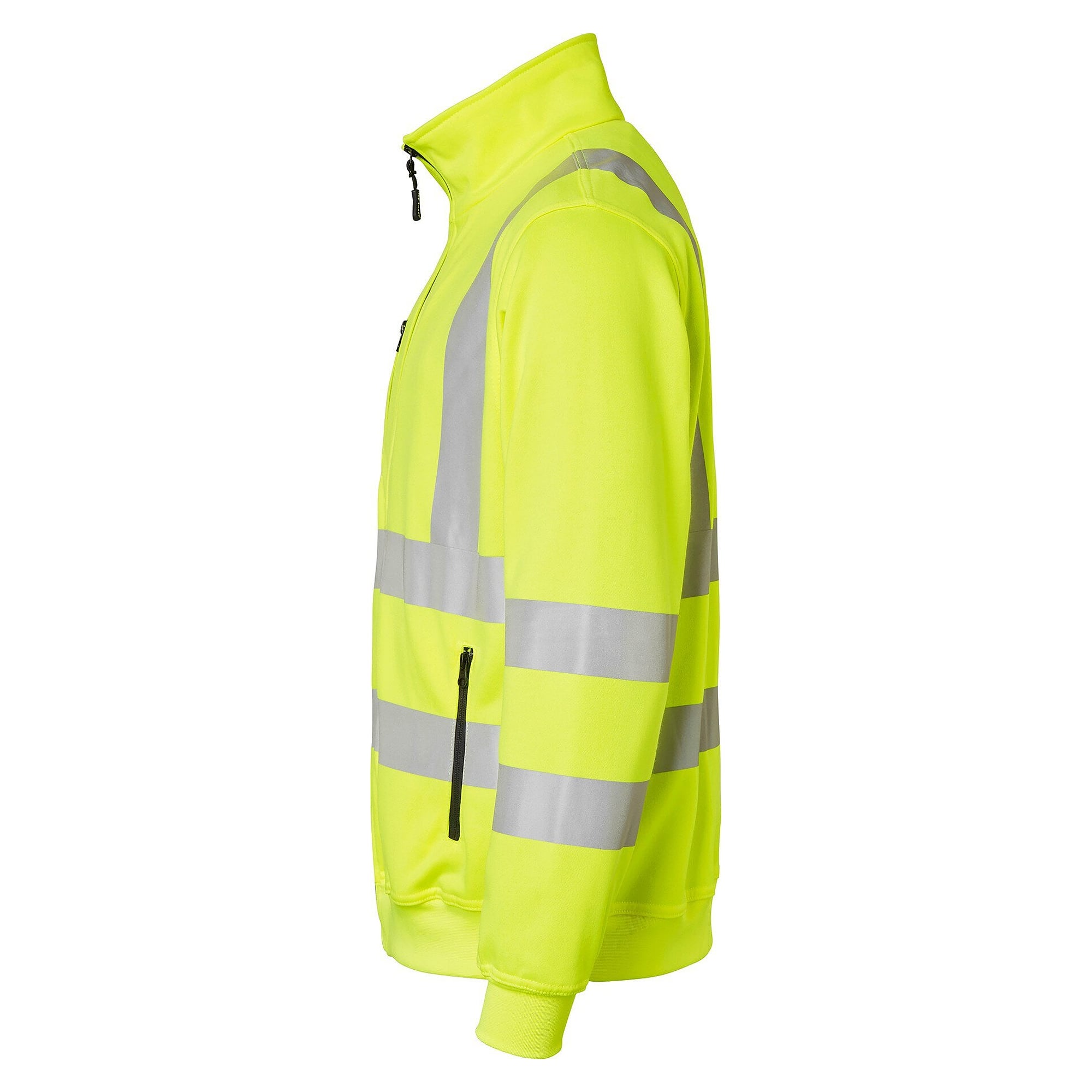 Warnschutz-Sweatjacke mit Kragen und Reißverschluss, fluoreszierend gelb, EN ISO 20471 - Top Swede 1000727712