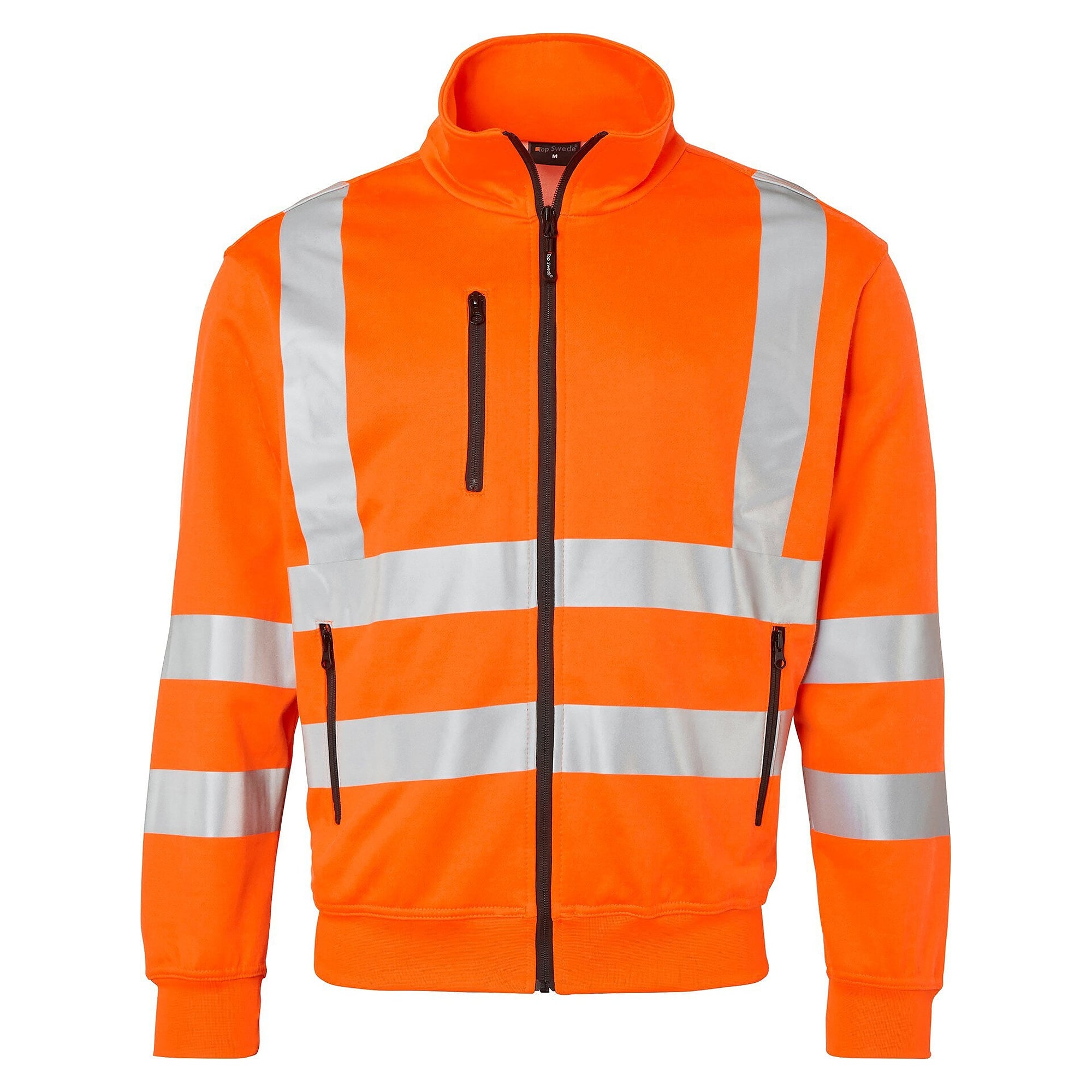 Sweat-shirt haute visibilité zippé à col, orange fluo, EN ISO 20471 - Top Swede 1000727811