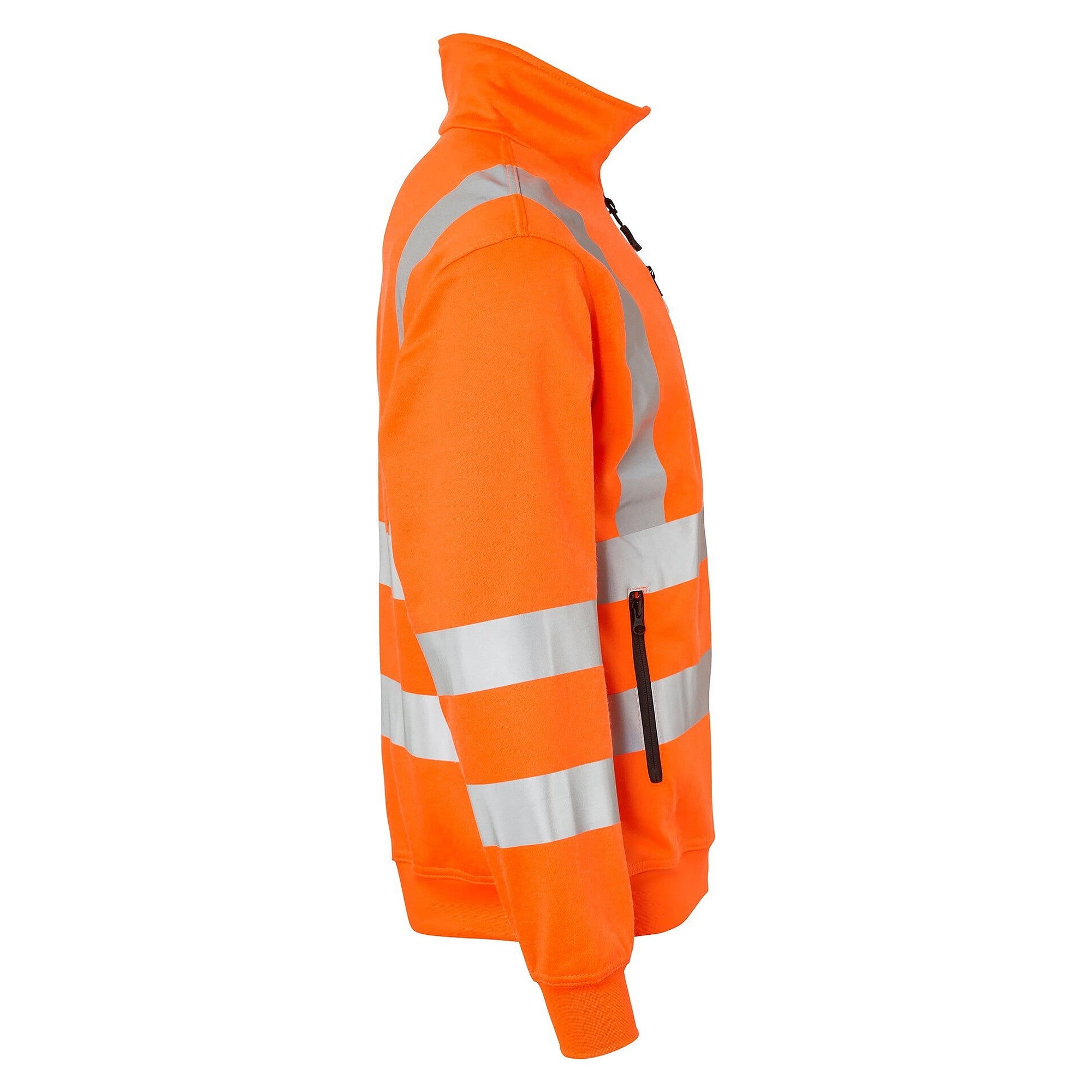 Sweat-shirt haute visibilité zippé à col, orange fluo, EN ISO 20471 - Top Swede 1000727811