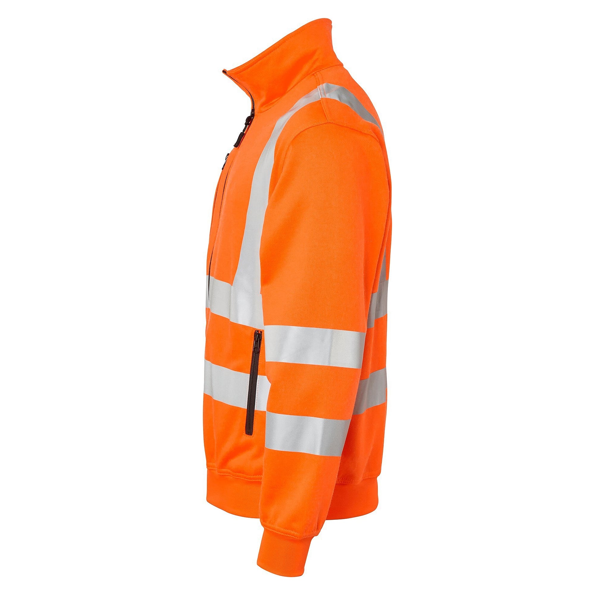 Sweat-shirt haute visibilité zippé à col, orange fluo, EN ISO 20471 - Top Swede 1000727811