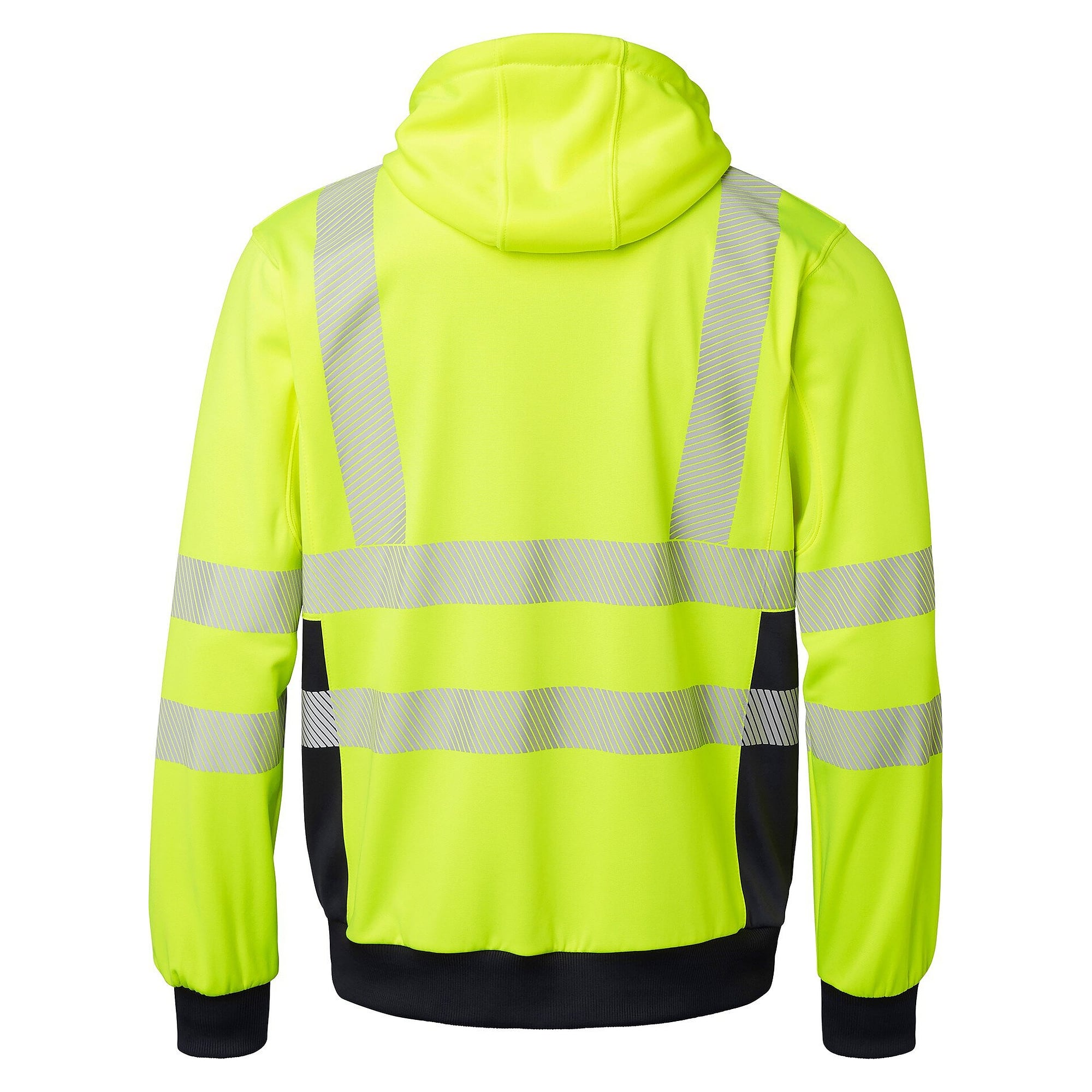 Sweat zippé à capuche haute visibilité 1729, porte-badge, EN ISO 20471 classe 3, jaune fluo/bleu marine - Top Swede 1000728983