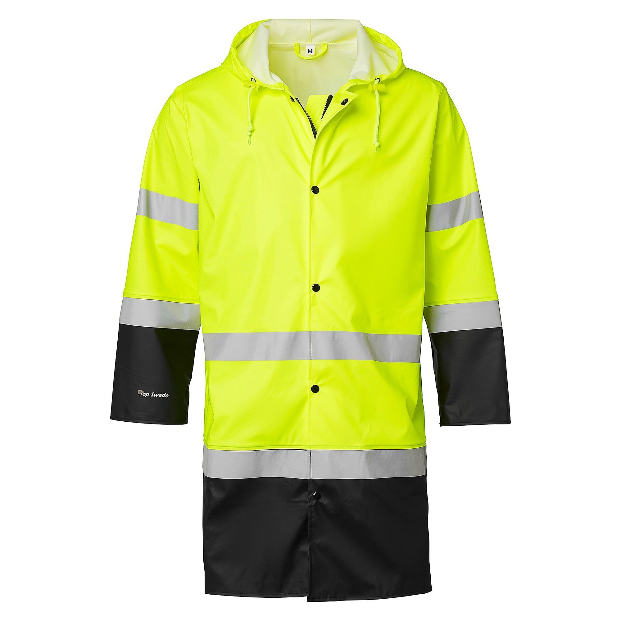 Manteau de pluie haute visibilité 181, 100 cm, EN 343 3/1, EN ISO 20471 cl. 3, jaune/noir - Top Swede 1000733982
