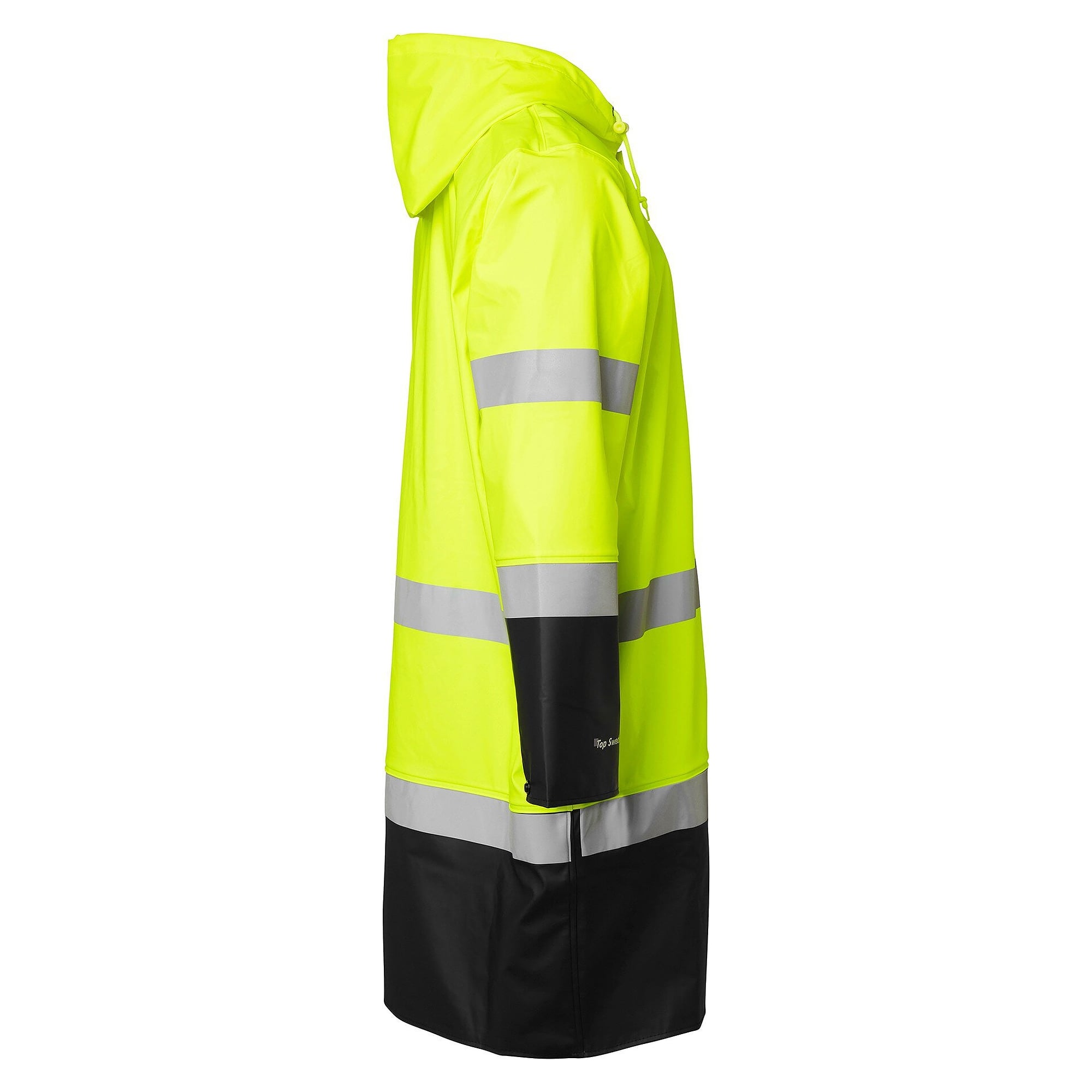 Manteau de pluie haute visibilité 181, 100 cm, EN 343 3/1, EN ISO 20471 cl. 3, jaune/noir - Top Swede 1000733982