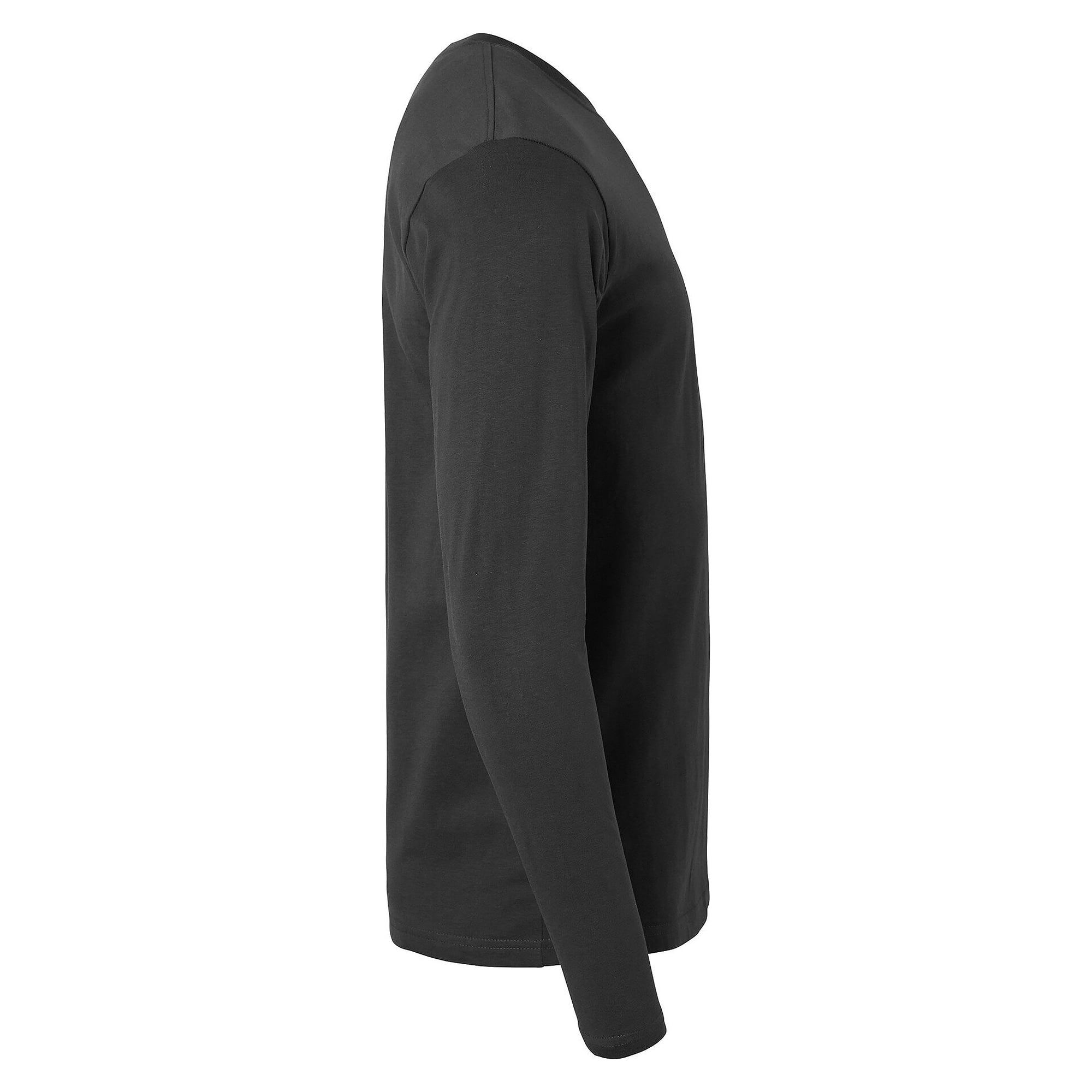 Langarm-T-Shirt 138 mit Rundhals aus doppeltem Elasthan, Unisex, Dunkelgrau - Top Swede 1000848021
