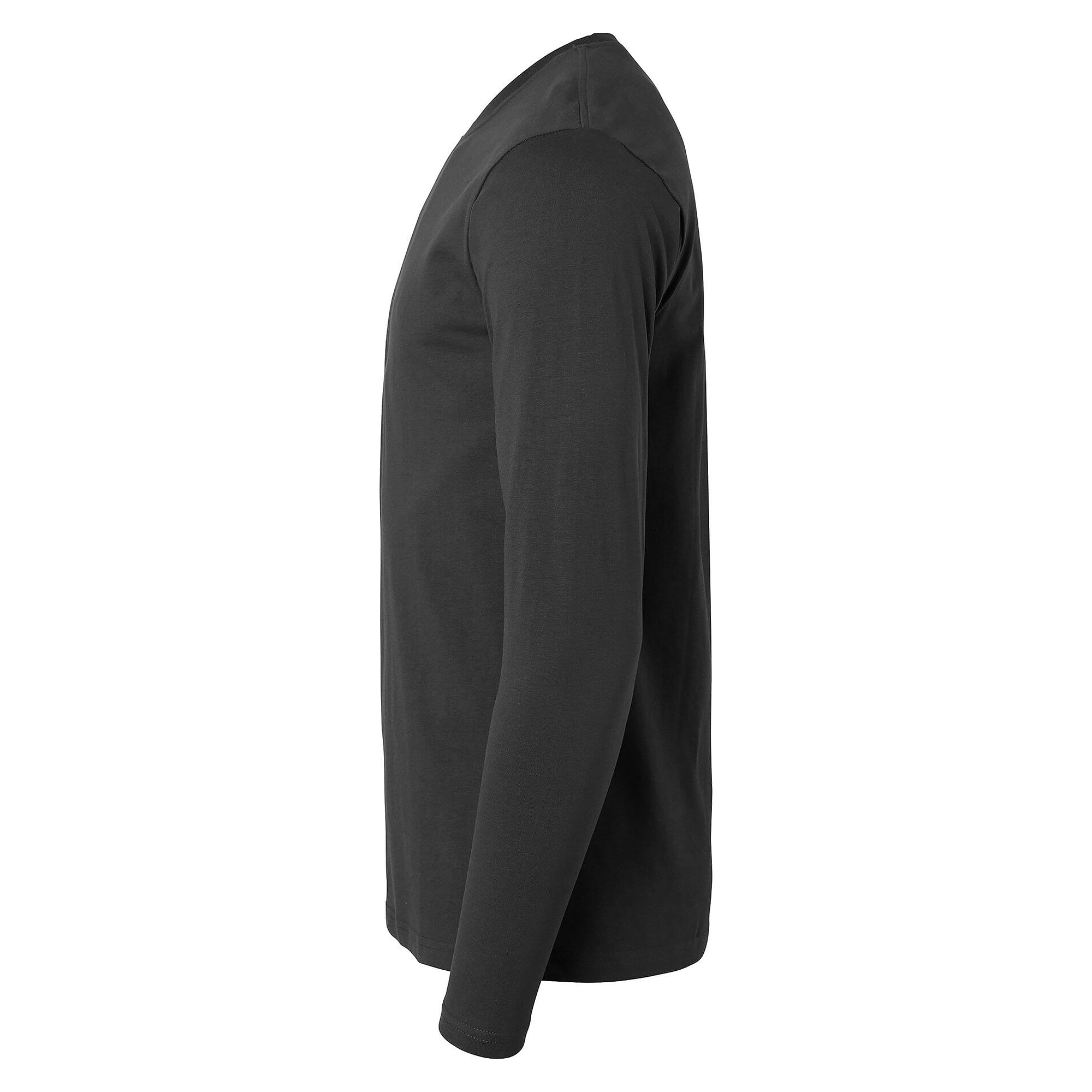 Langarm-T-Shirt 138 mit Rundhals aus doppeltem Elasthan, Unisex, Dunkelgrau - Top Swede 1000848021