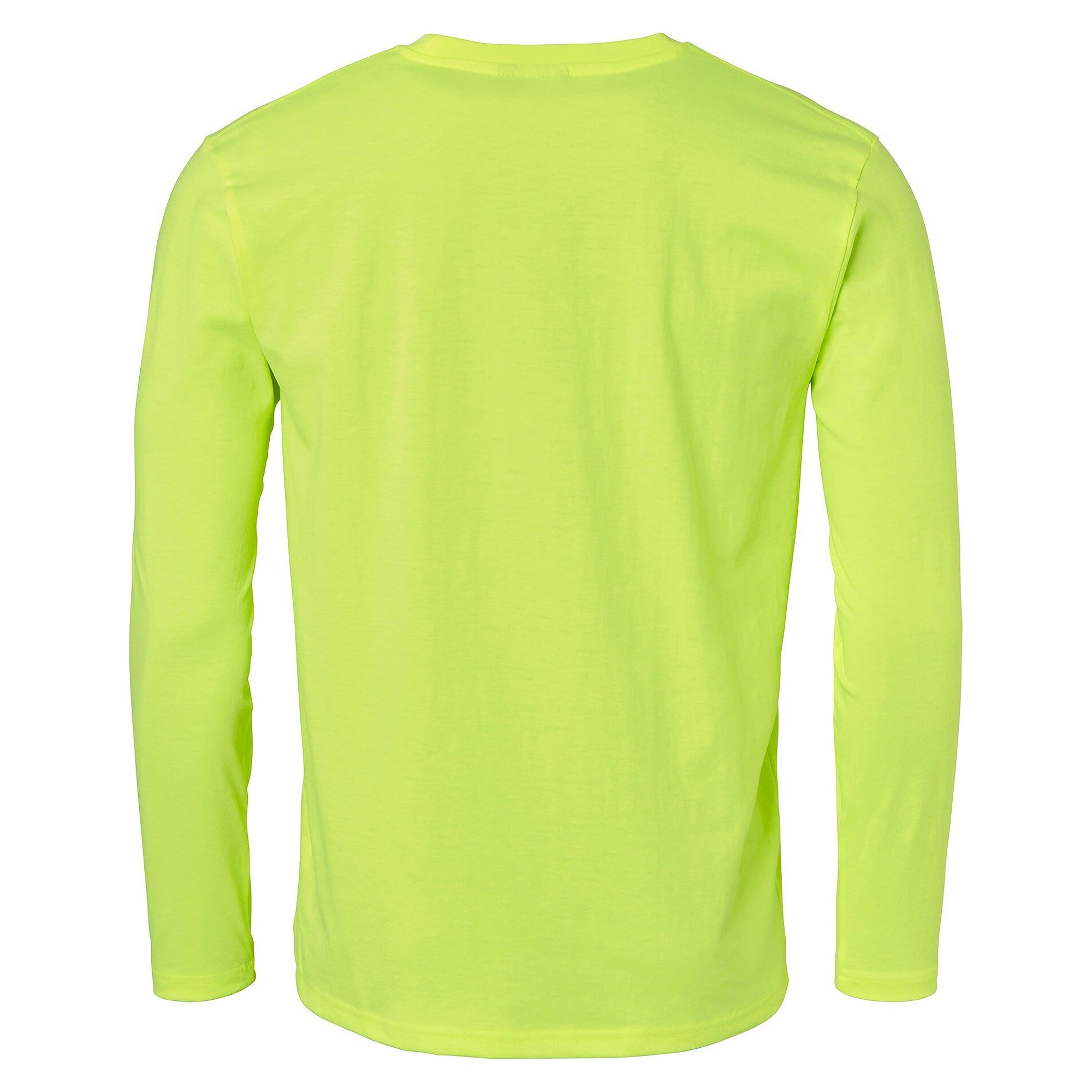 138-010 long sleeve T-shirt with double elastane crew neck, unisex, fluorescent yellow - Top Swede 1000849712