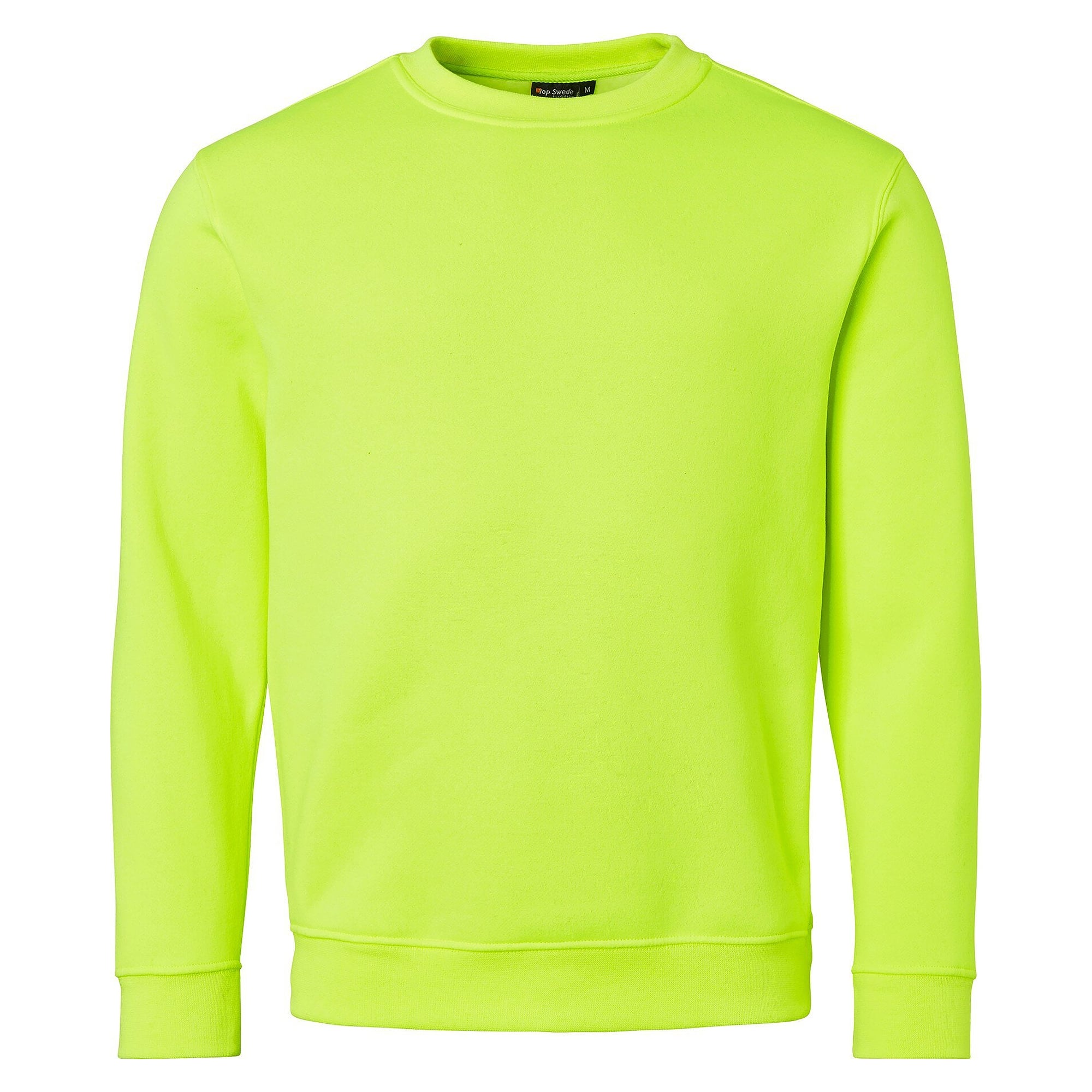Sweat-shirt 240 col rond avec poignets et bord-côte, unisexe, jaune fluo - Top Swede 1000850712