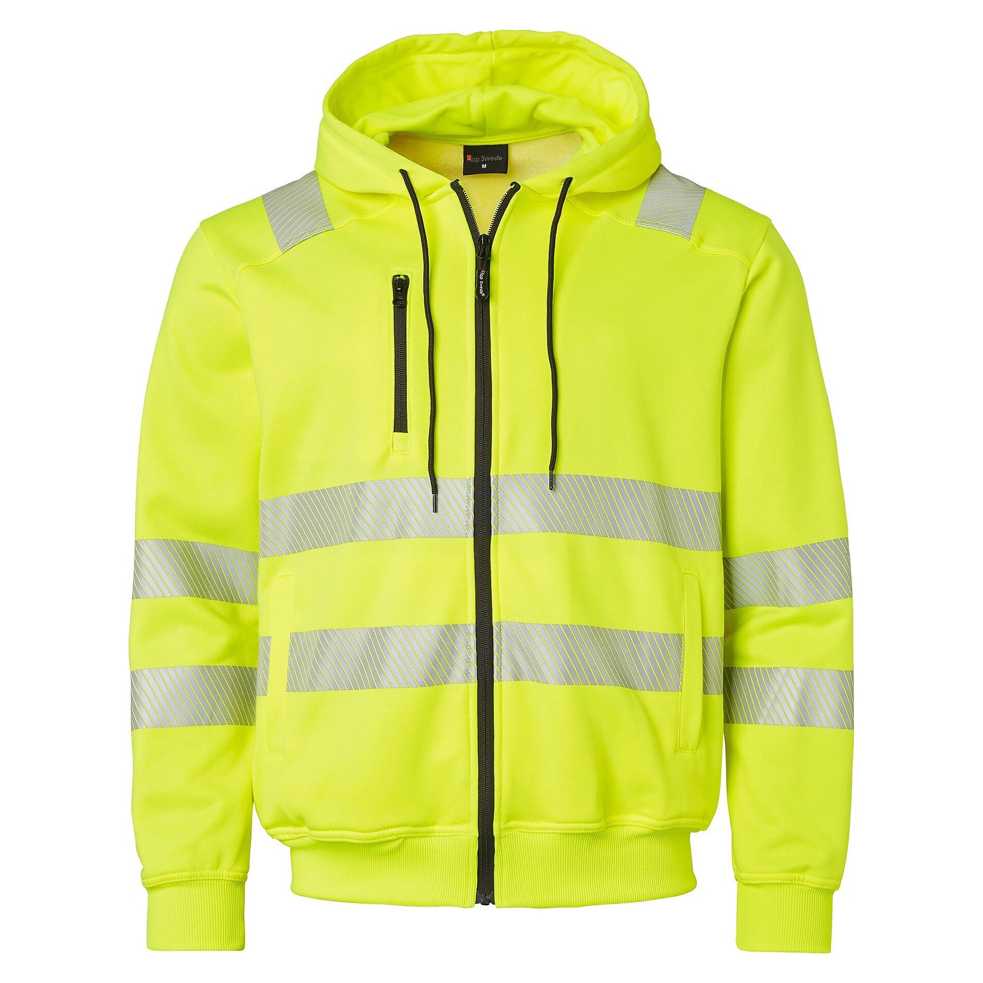 Sweat à capuche zippé haute visibilité 271 à réflecteurs stretch, jaune fluo - Top Swede 1000863712