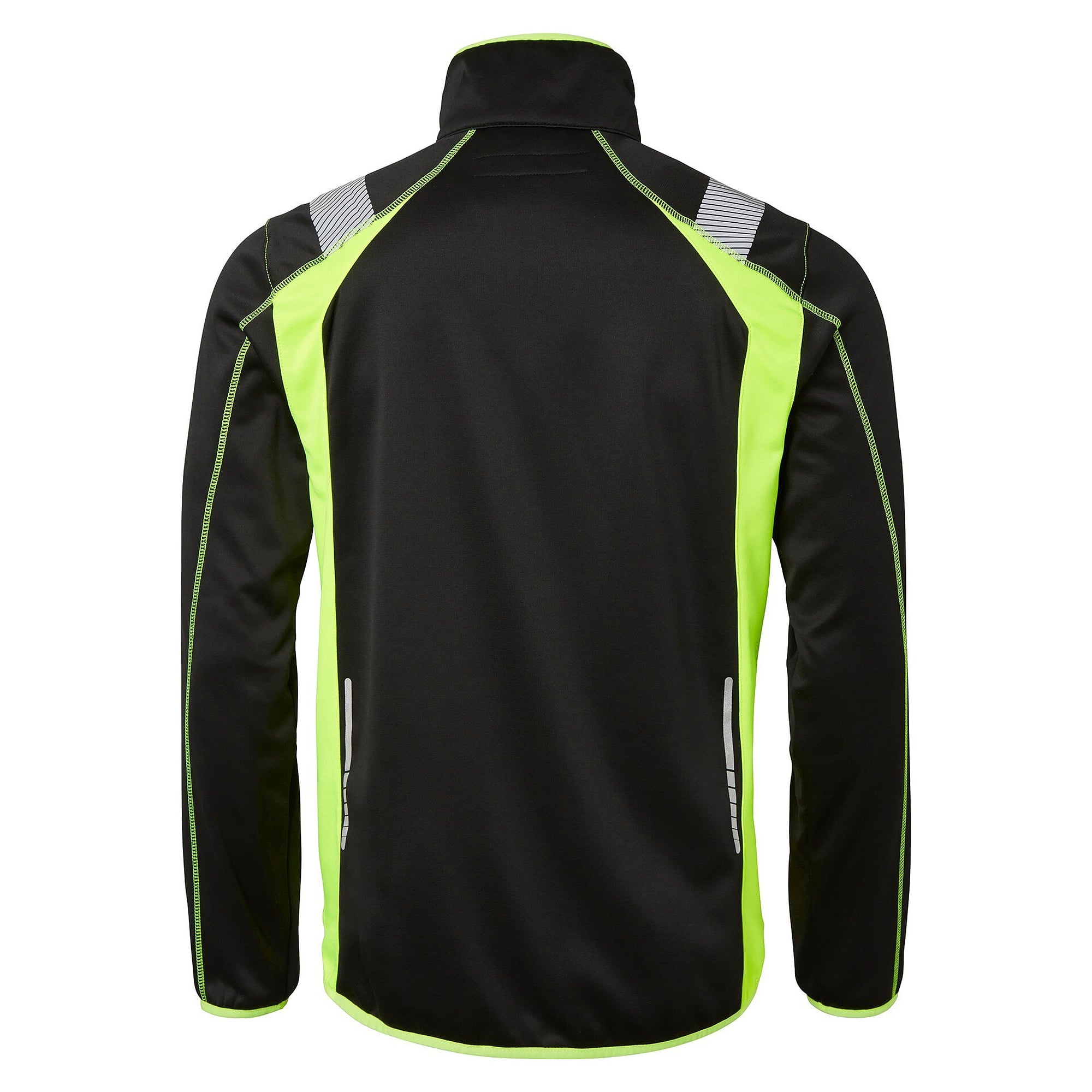 Full-zip sweat jacket 275 with reflectors and ID card pocket, black/fluorescent yellow - Top Swede 1000869914