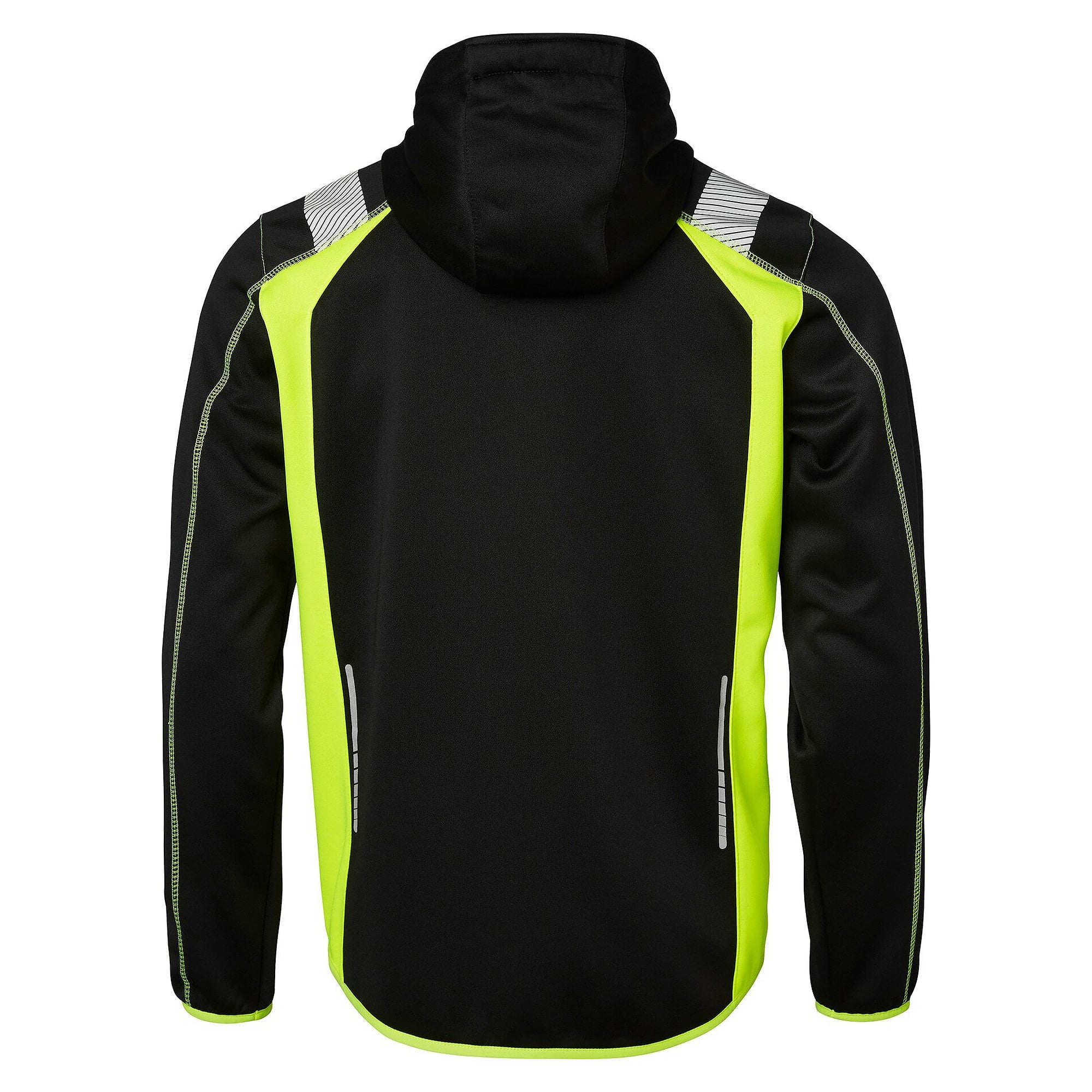 Veste sweat à capuche zippée avec porte-badge et réflecteurs, noir/jaune fluo - Top Swede 1000870914
