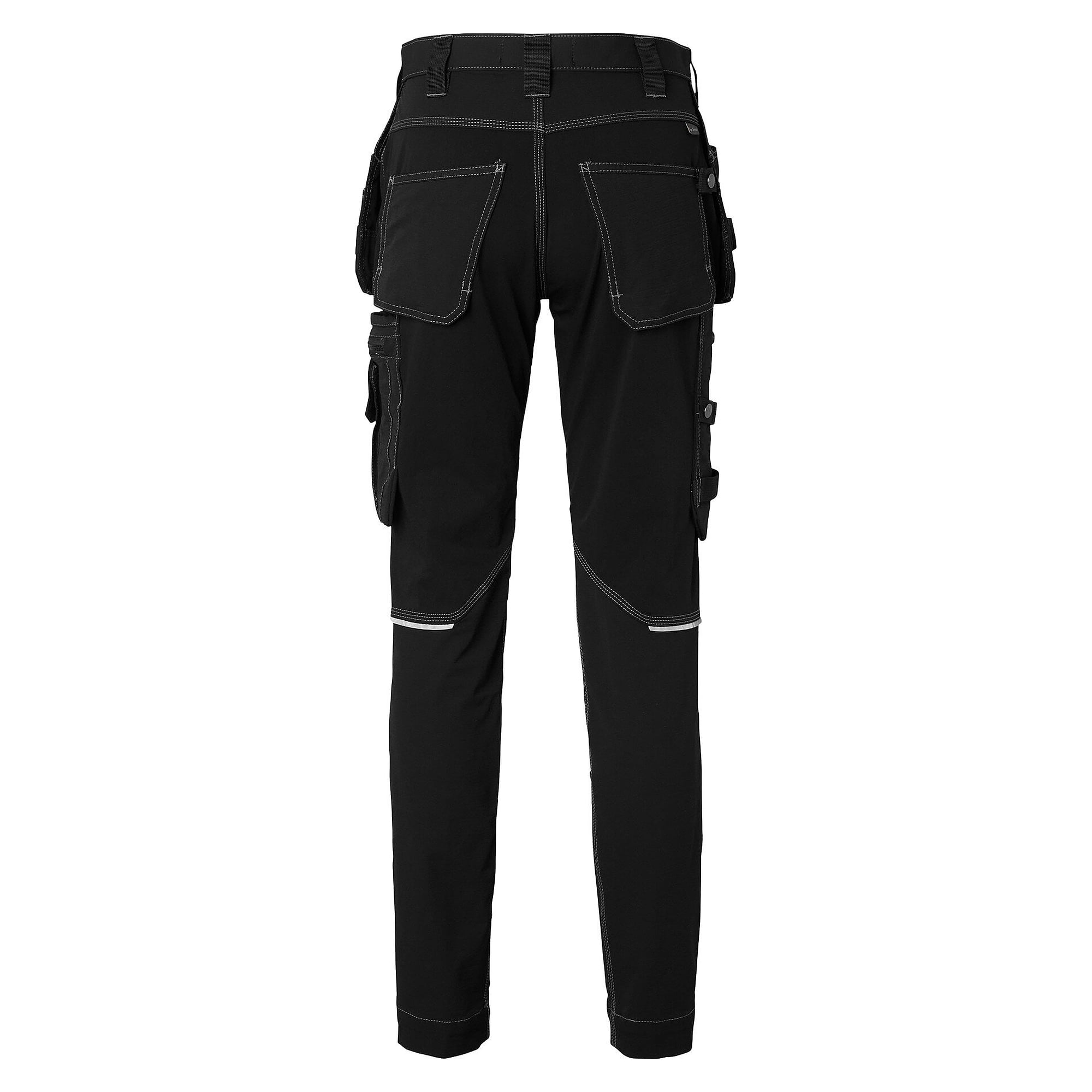 Damen-Handwerkerhose 307 mit Vier-Wege-Stretch, CORDURA-Knietaschen und Hängetaschen, schwarz - Top Swede 1000879001