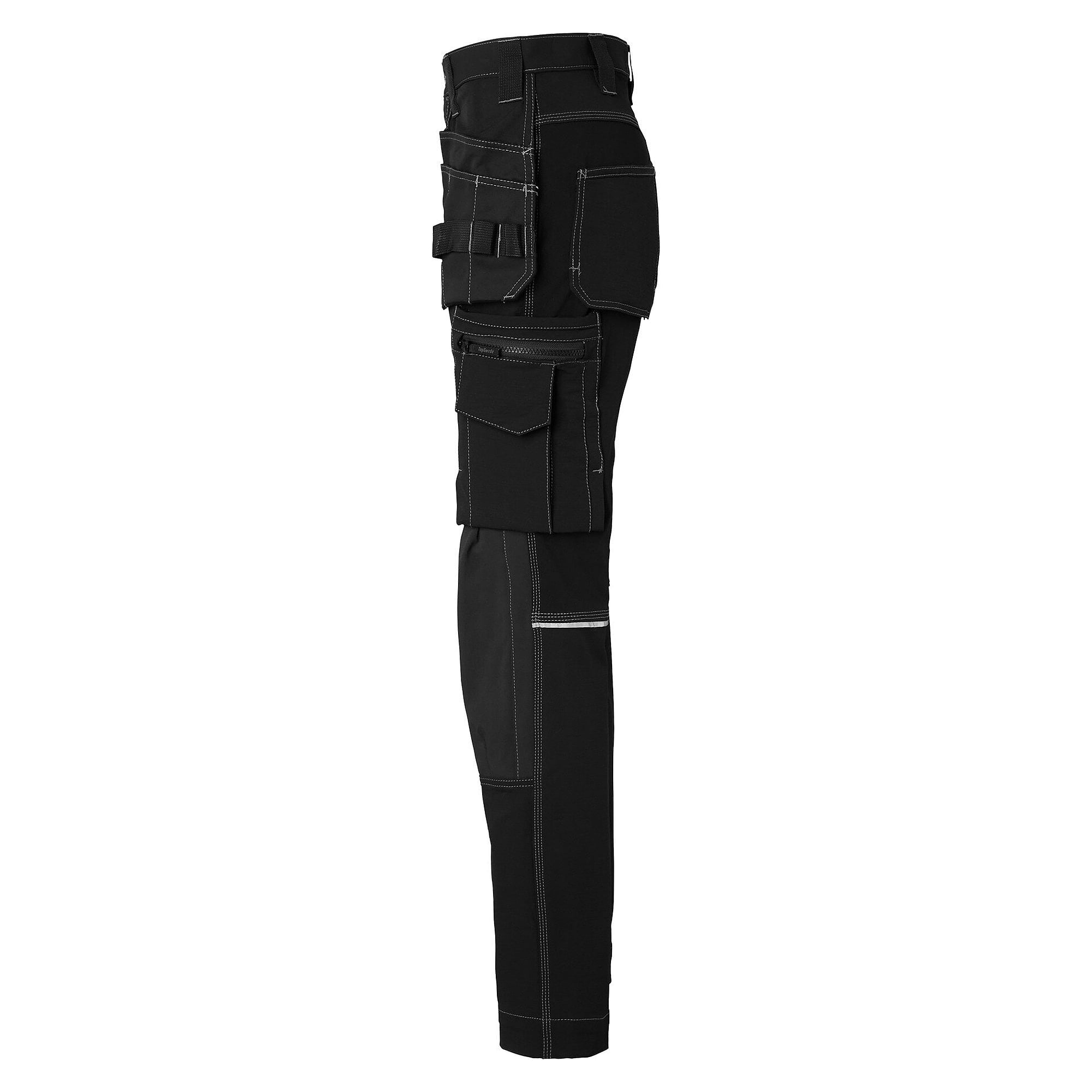 Damen-Handwerkerhose 307 mit Vier-Wege-Stretch, CORDURA-Knietaschen und Hängetaschen, schwarz - Top Swede 1000879001