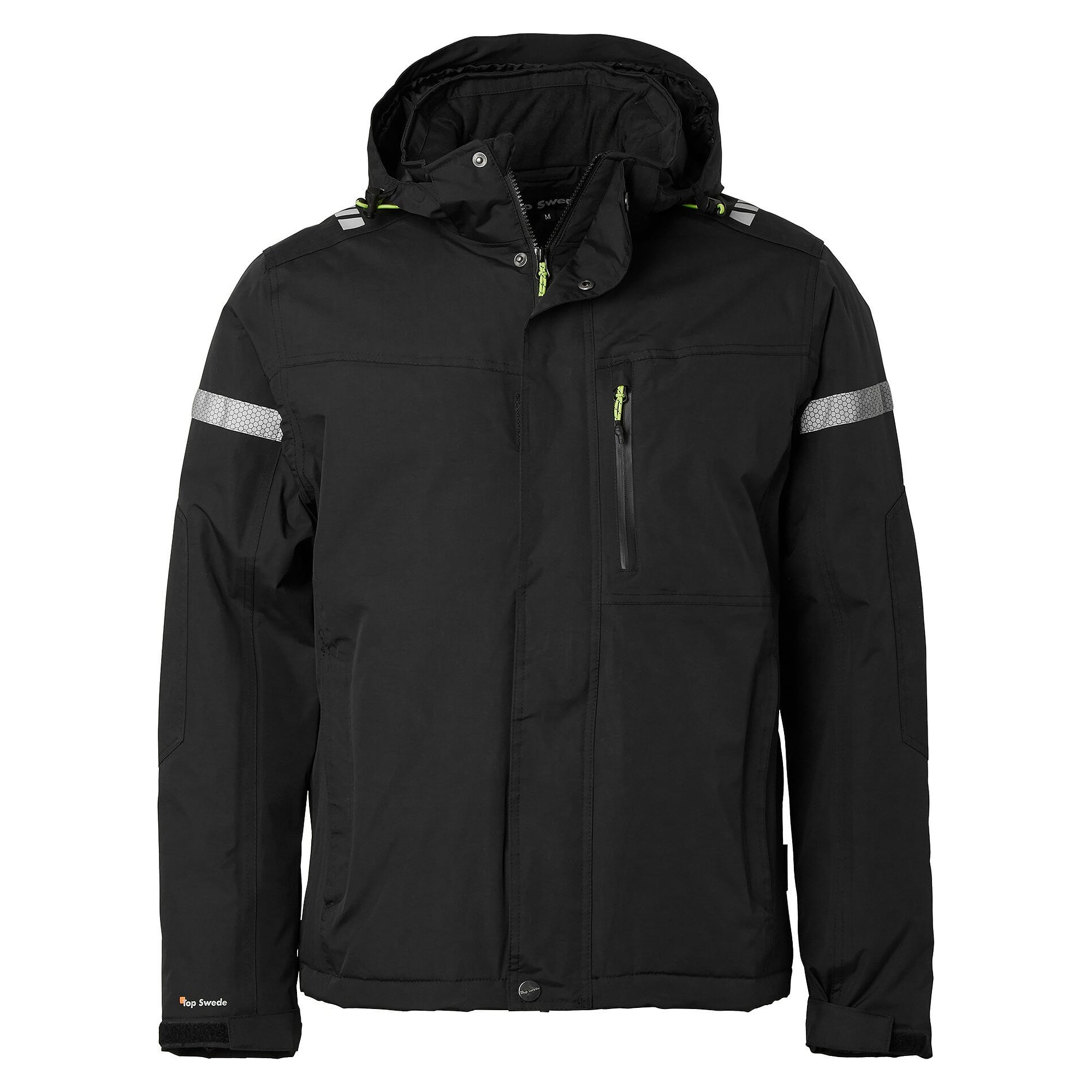 Veste d'hiver homme 350 noir, EN 343 classe 3, doublure matelassée, capuche amovible - Top Swede 1000890001