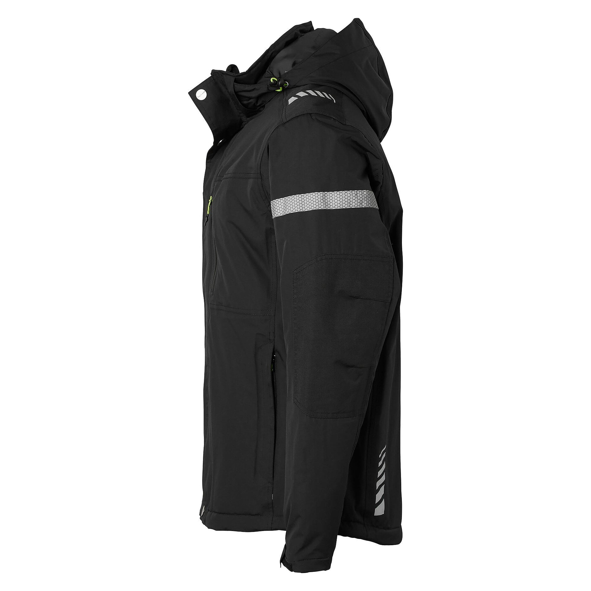 Herren-Winterjacke 350 schwarz, EN 343 Klasse 3, gestepptes Futter, abnehmbare Kapuze - Top Swede 1000890001