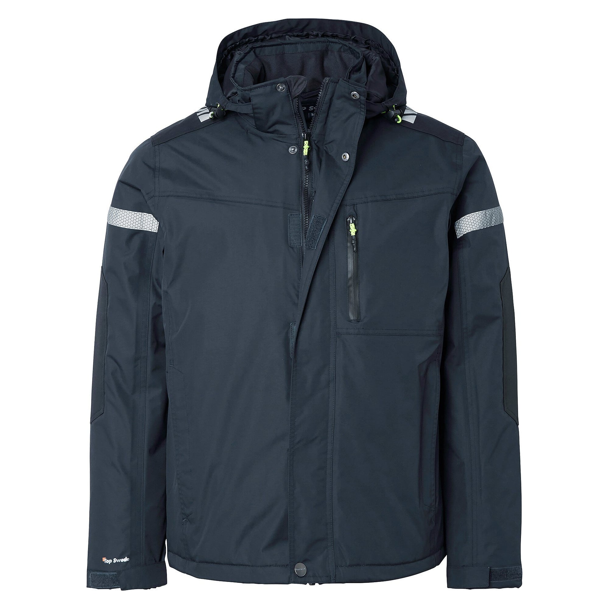 Veste d'hiver homme 350 bleu marine, EN 343 classe 3, doublure matelassée, capuche amovible - Top Swede 1000890403