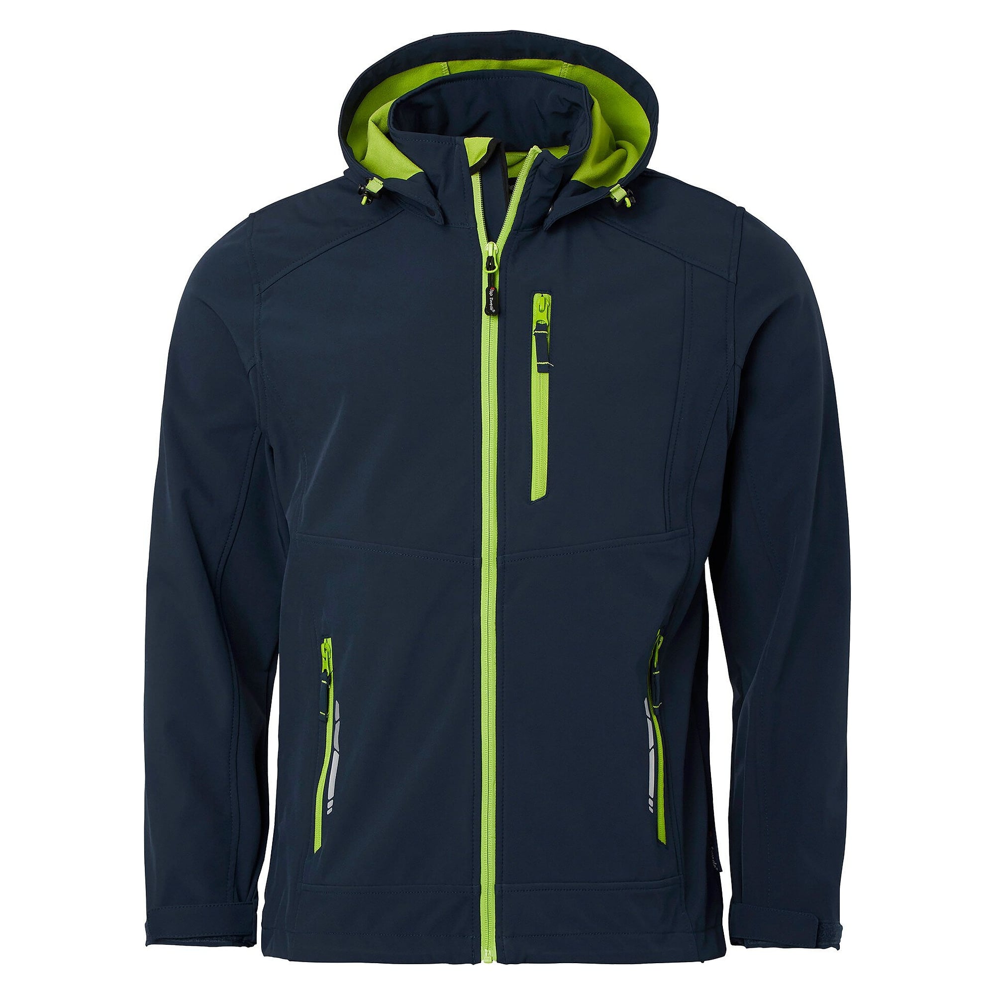 Dreilagige Softshelljacke Herren mit abnehmbarer Kapuze, navyblau - Top Swede 1000891403
