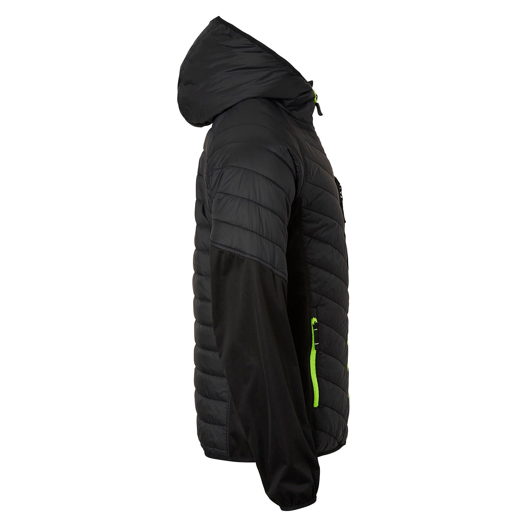 Veste matelassée légère 355 à capuche avec empiècements softshell stretch, unisexe, noir - Top Swede 1000896001