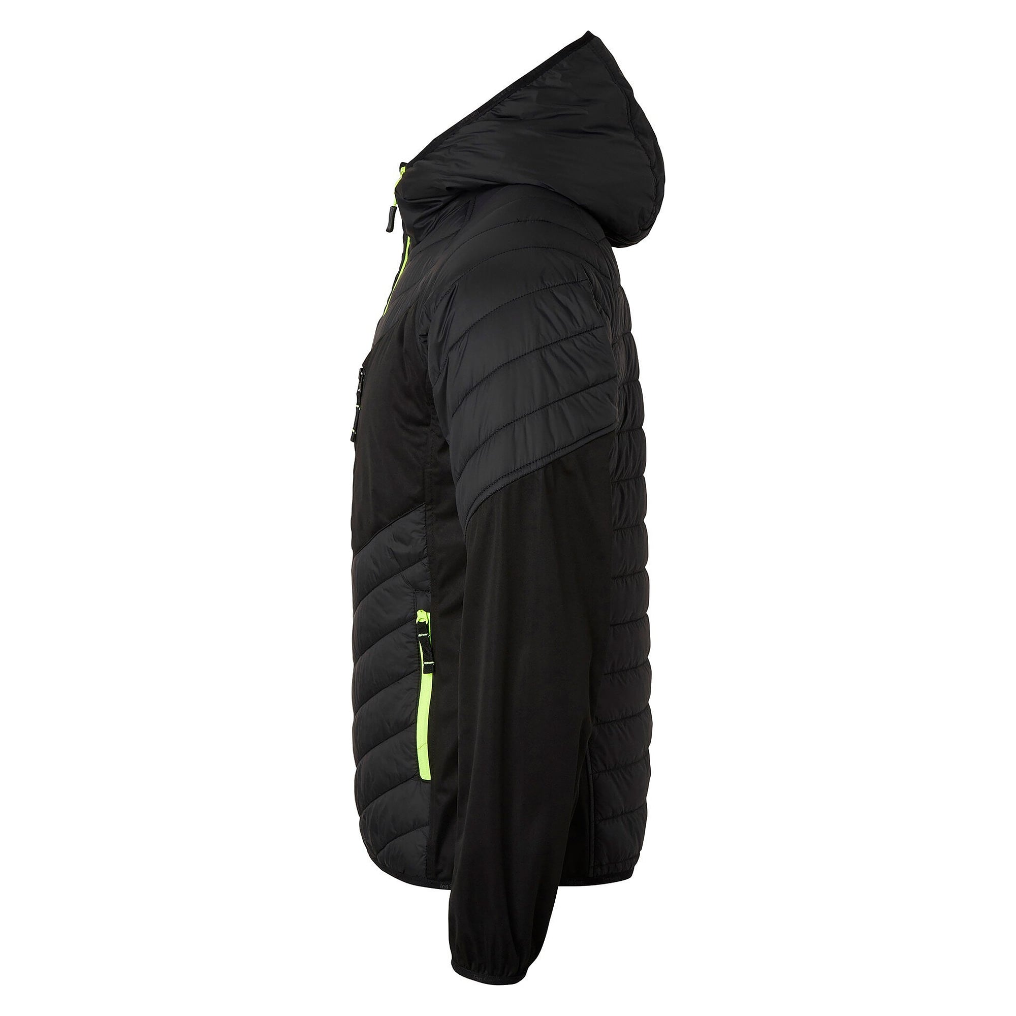 Veste matelassée légère 355 à capuche avec empiècements softshell stretch, unisexe, noir - Top Swede 1000896001