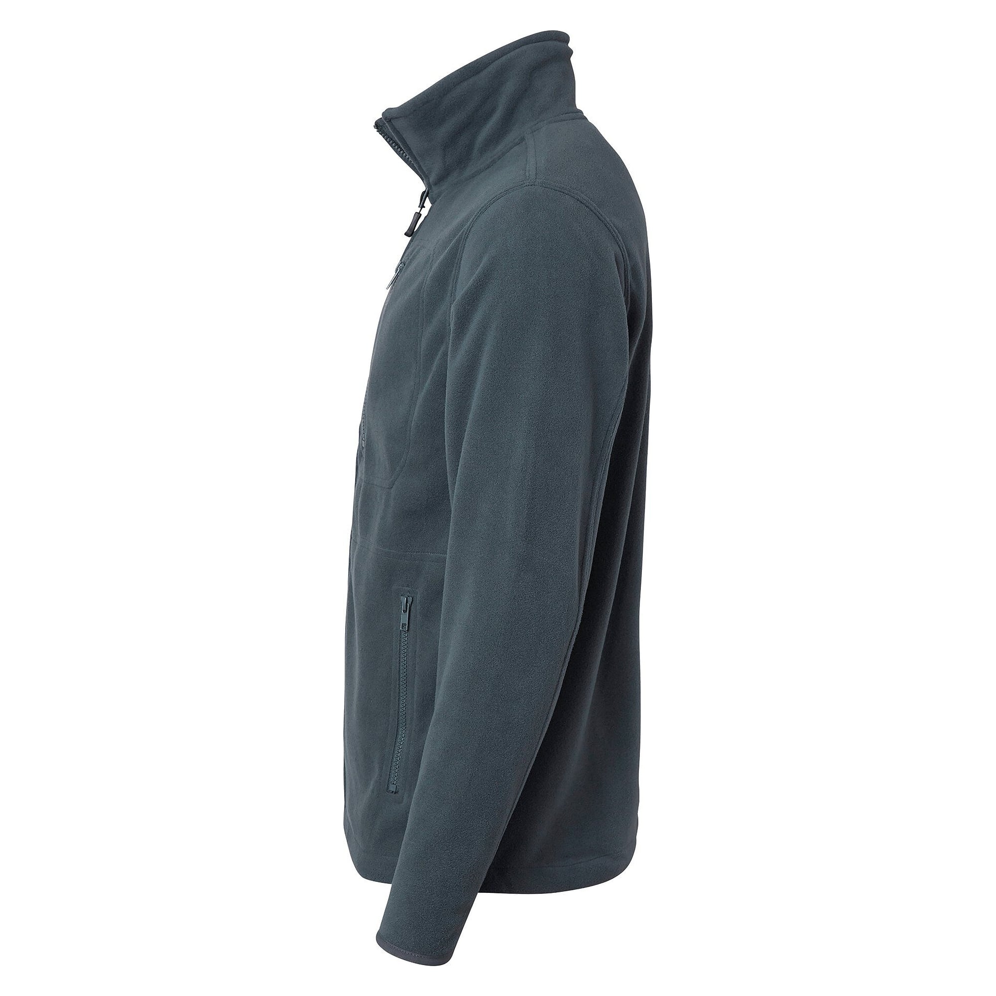 4642 unisex fleece jacket with chest pocket and two zipped front pockets, dark grey - Top Swede 1000923021