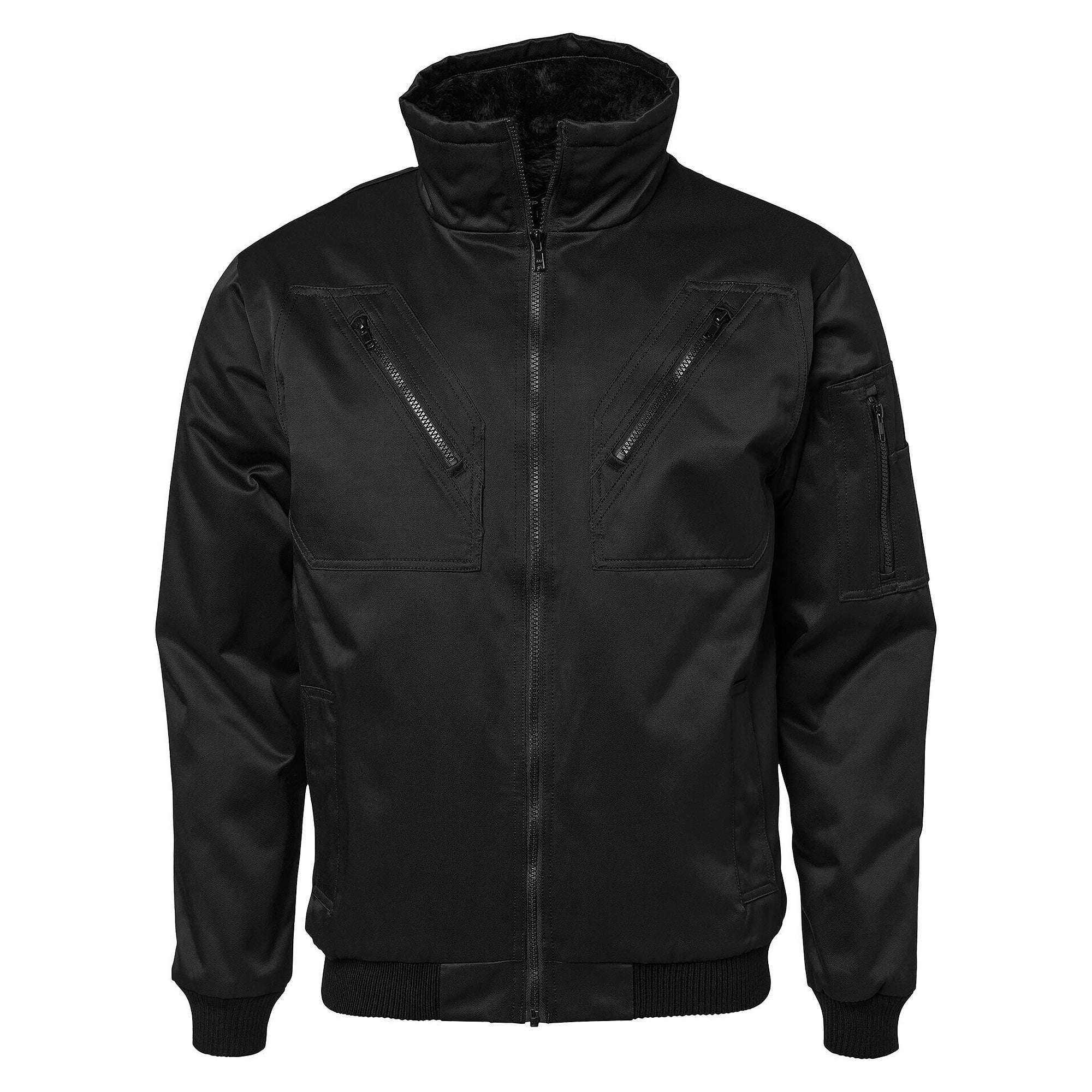 Gefütterte Winterjacke 5026 im Fliegerjacken-Stil mit sieben Taschen, Unisex, schwarz - Top Swede 1000928001