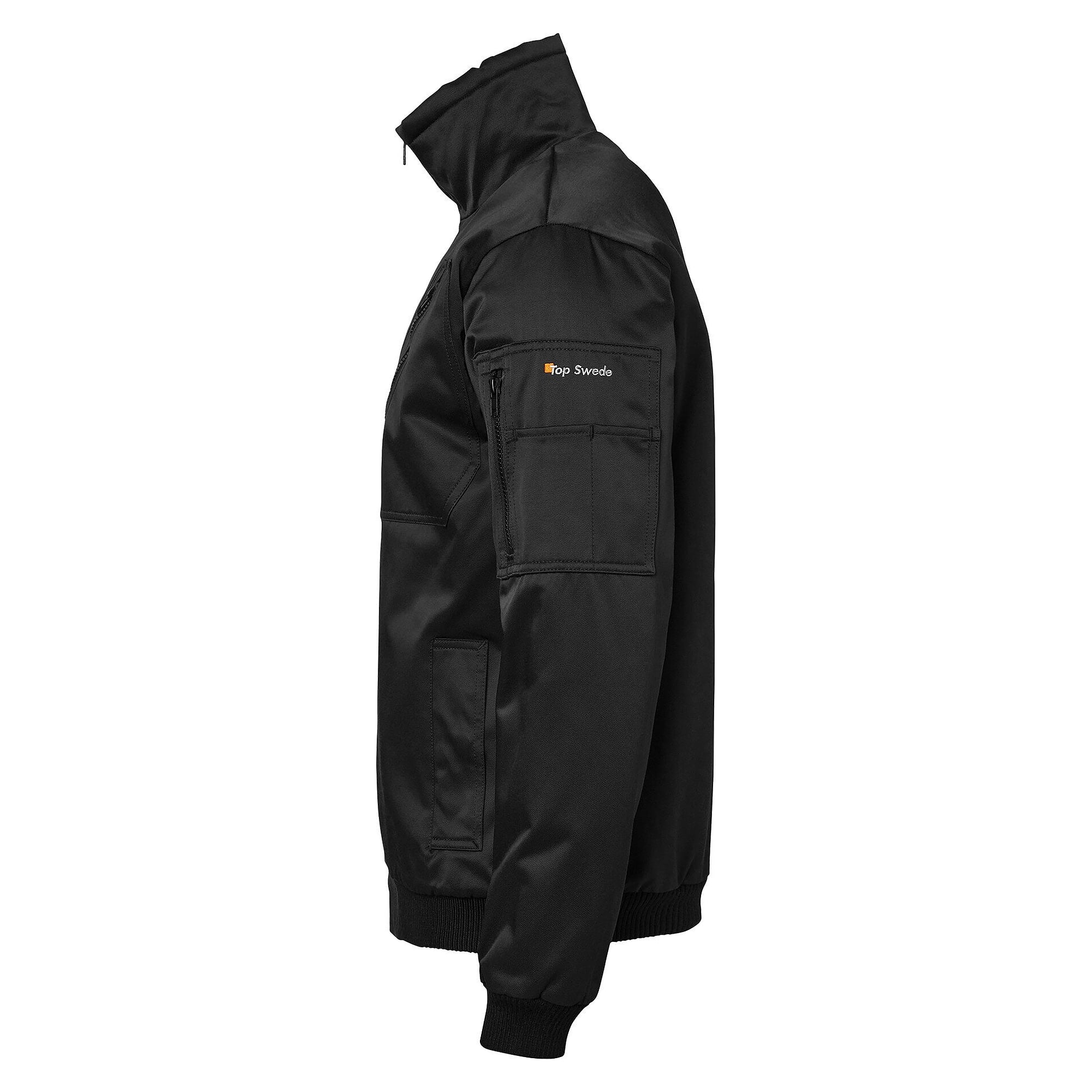 Gefütterte Winterjacke 5026 im Fliegerjacken-Stil mit sieben Taschen, Unisex, schwarz - Top Swede 1000928001