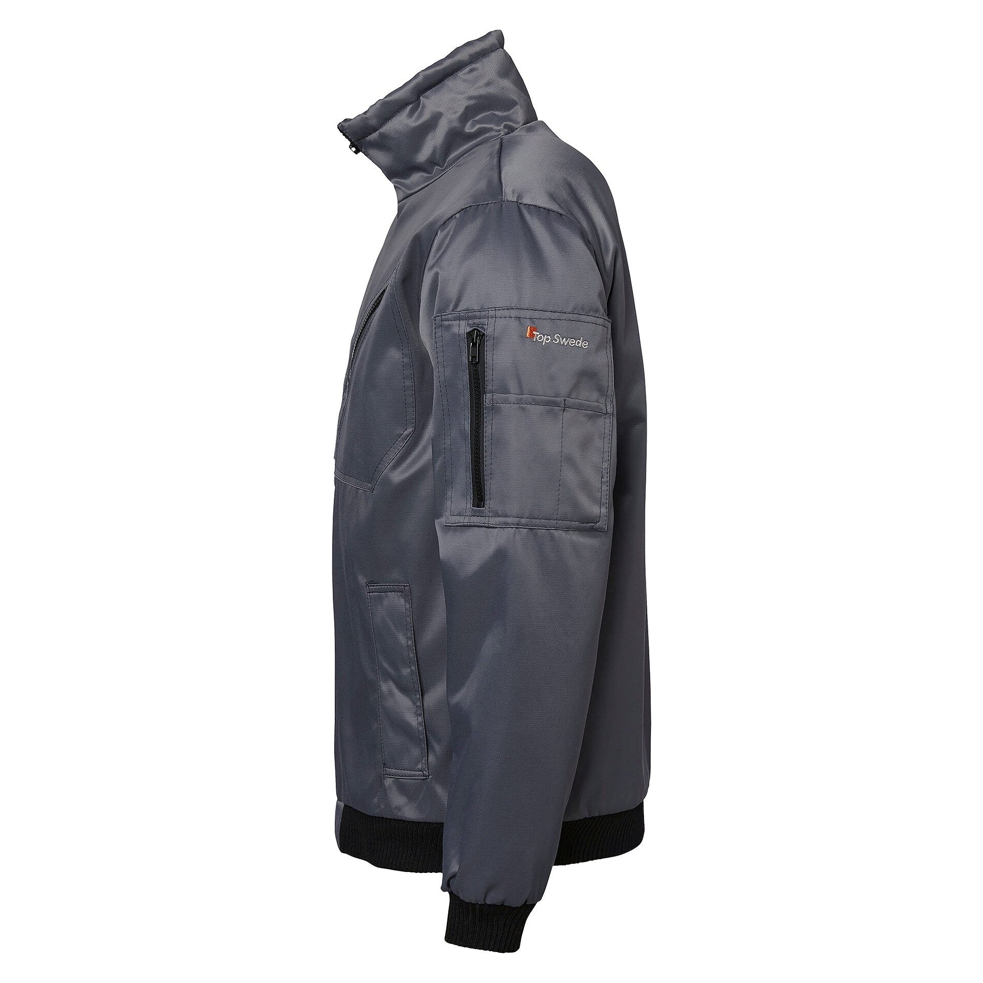 Veste d'hiver doublée 5026 style aviateur à sept poches, unisexe, gris foncé - Top Swede 1000928021