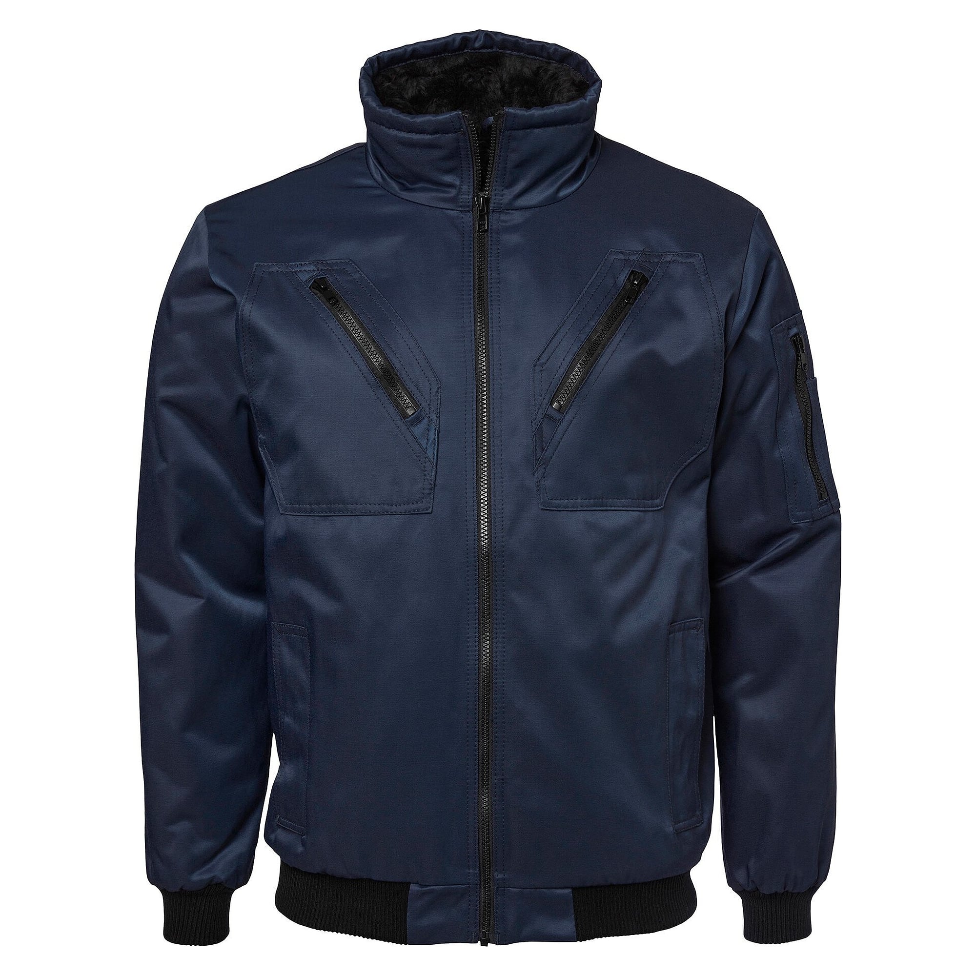 Gefütterte Winterjacke 5026 im Fliegerjacken-Stil mit sieben Taschen, Unisex, navyblau - Top Swede 1000928403