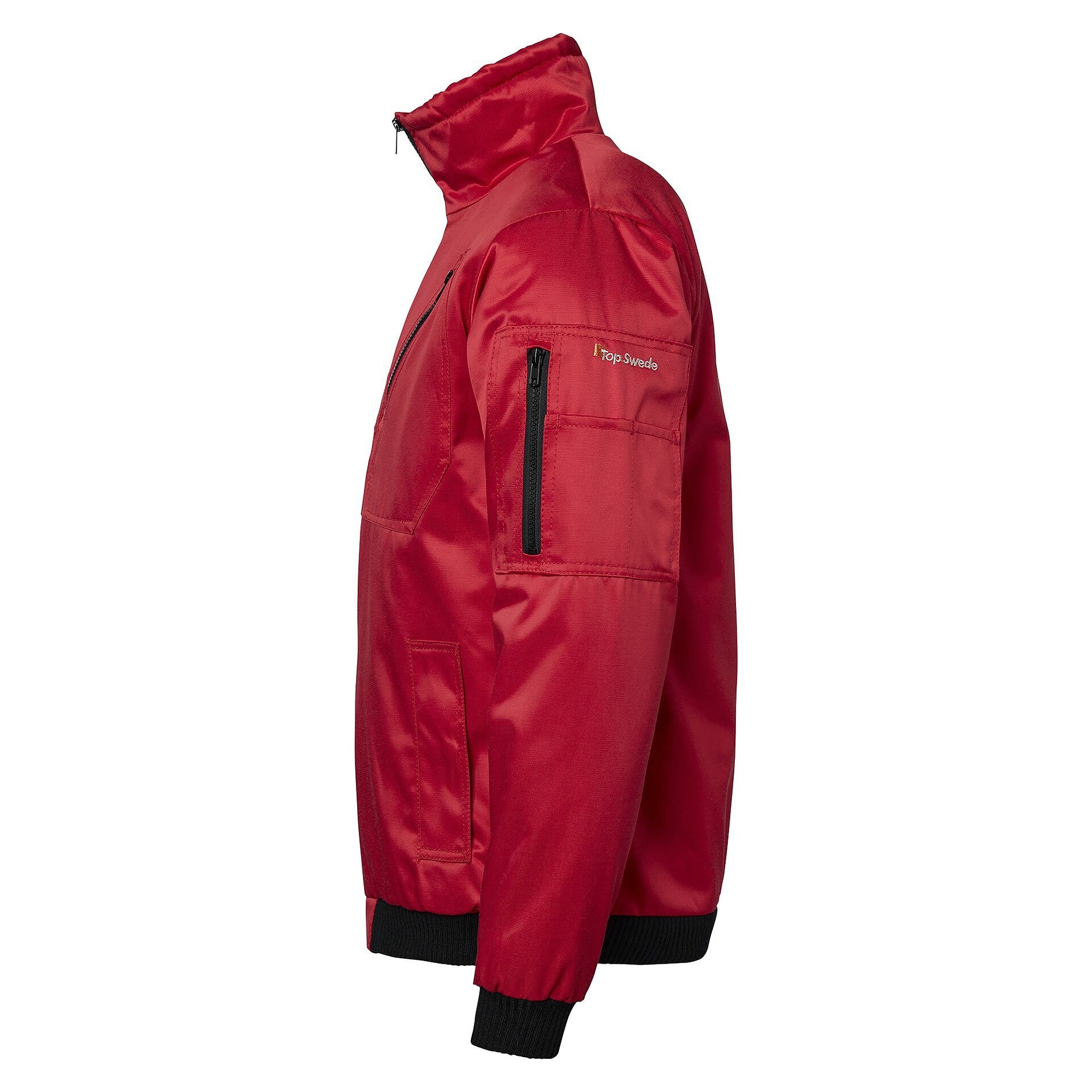Gefütterte Winterjacke 5026 im Fliegerjacken-Stil mit sieben Taschen, Unisex, rot - Top Swede 1000928607